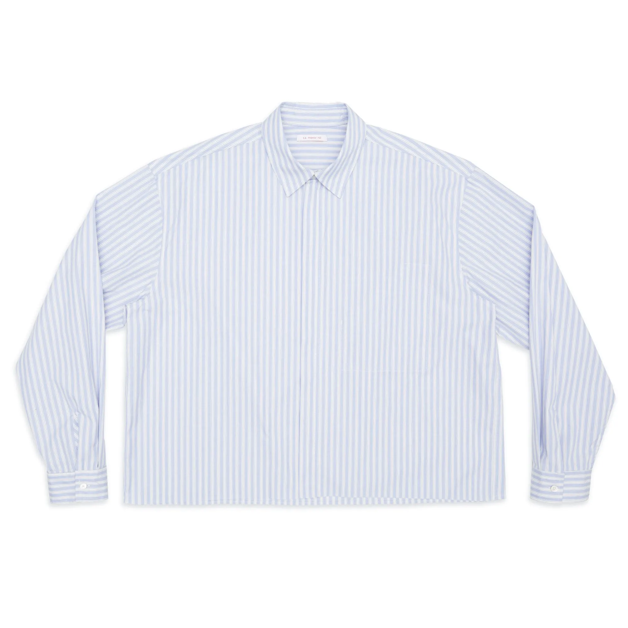 Mechanic Shirt/Jacket - Light Blue & Burgundy Striped Cotton sold by S.K. Manor Hill