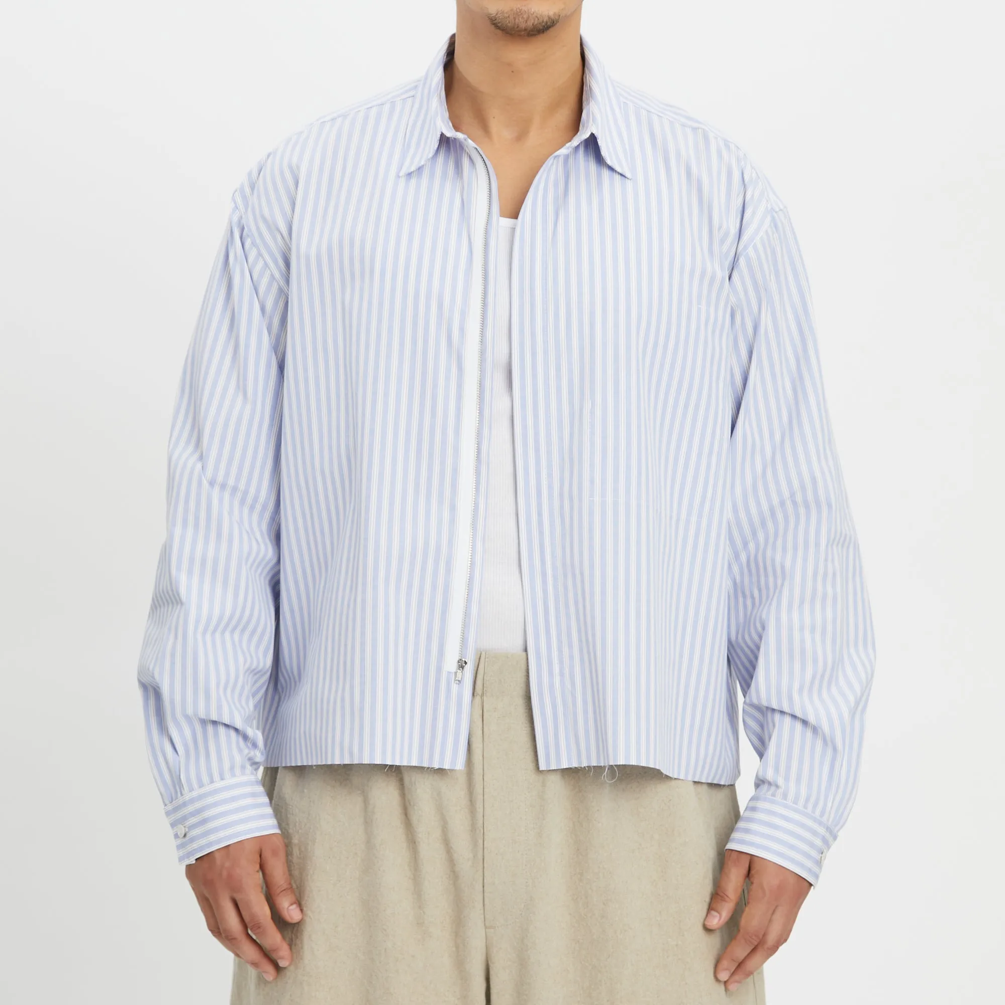 Mechanic Shirt/Jacket - Light Blue & Burgundy Striped Cotton sold by S.K. Manor Hill product image thumbnail 4