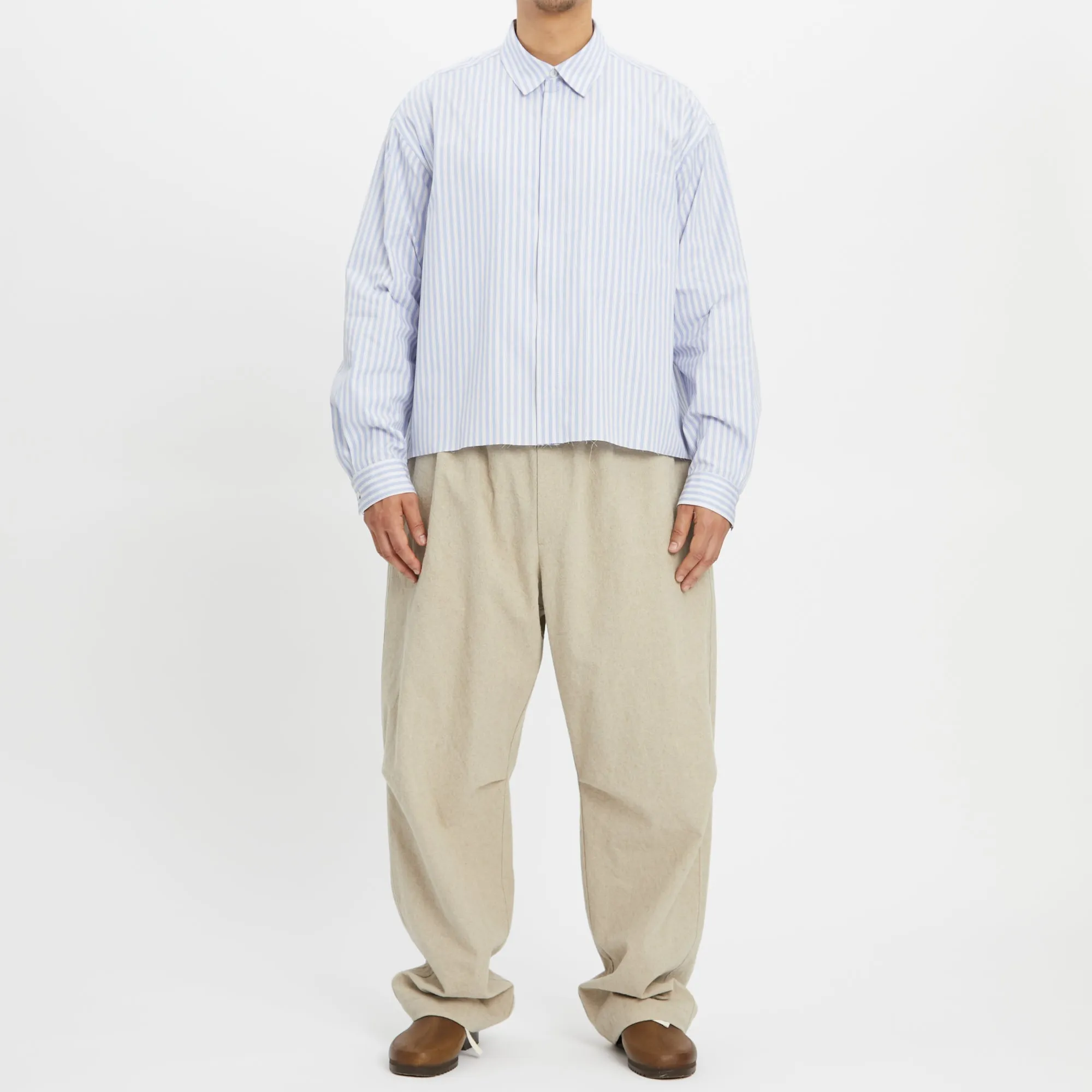 Mechanic Shirt/Jacket - Light Blue & Burgundy Striped Cotton sold by S.K. Manor Hill product image thumbnail 2