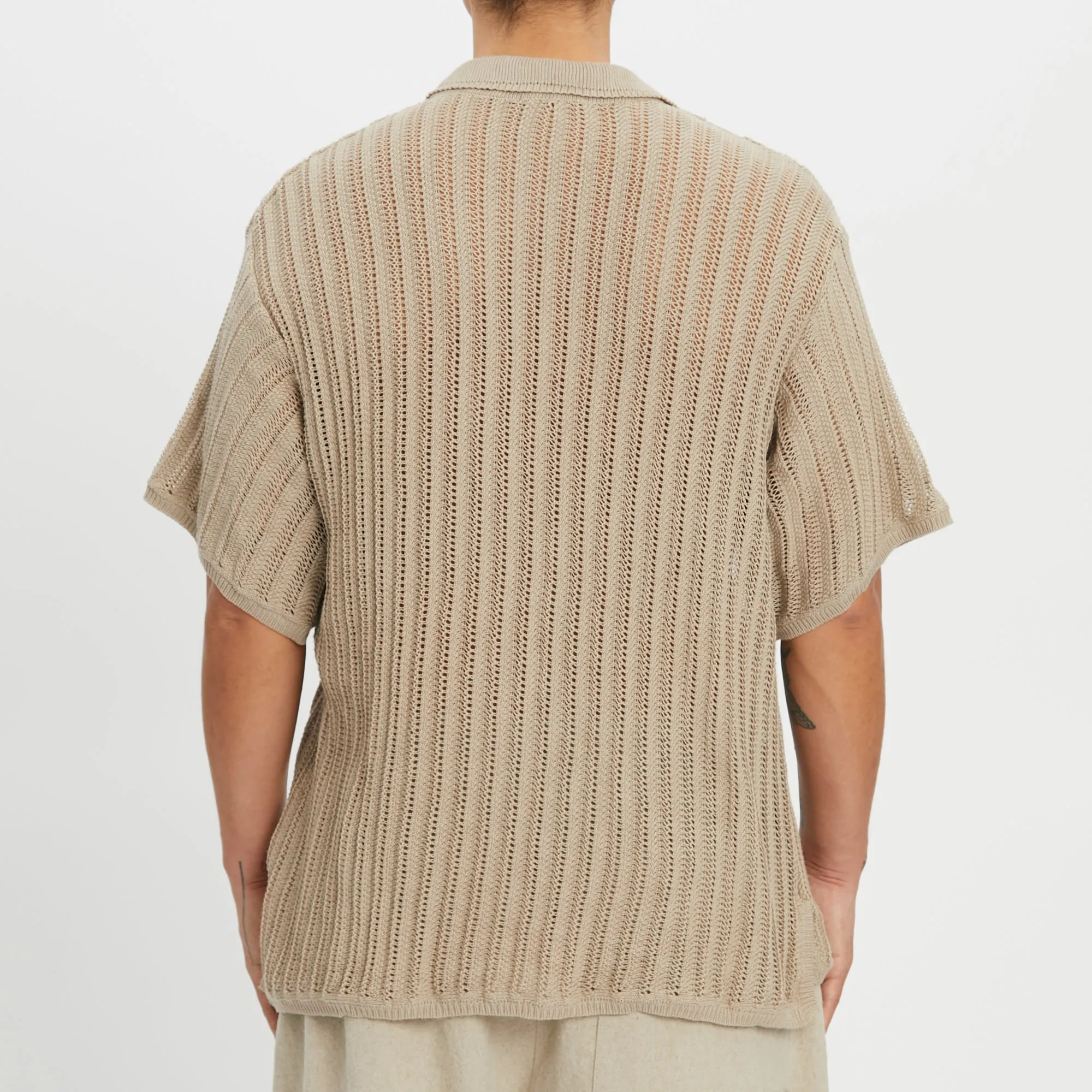 Knit Polo – Beige Cotton sold by S.K. Manor Hill product image thumbnail 5