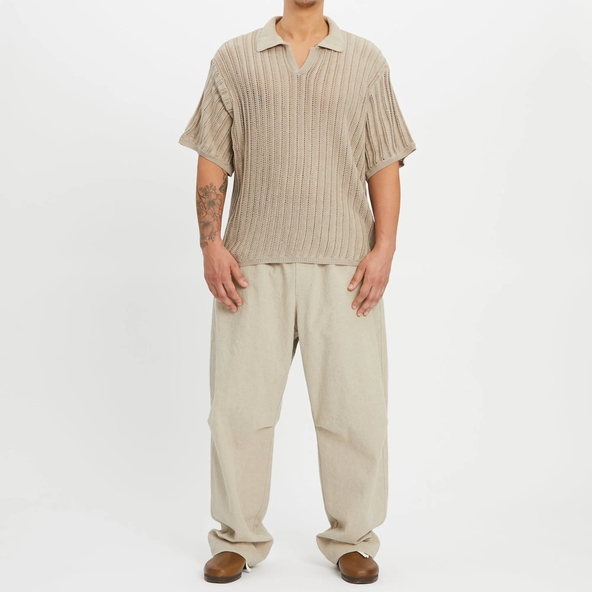 Knit Polo – Beige Cotton sold by S.K. Manor Hill product image thumbnail 2