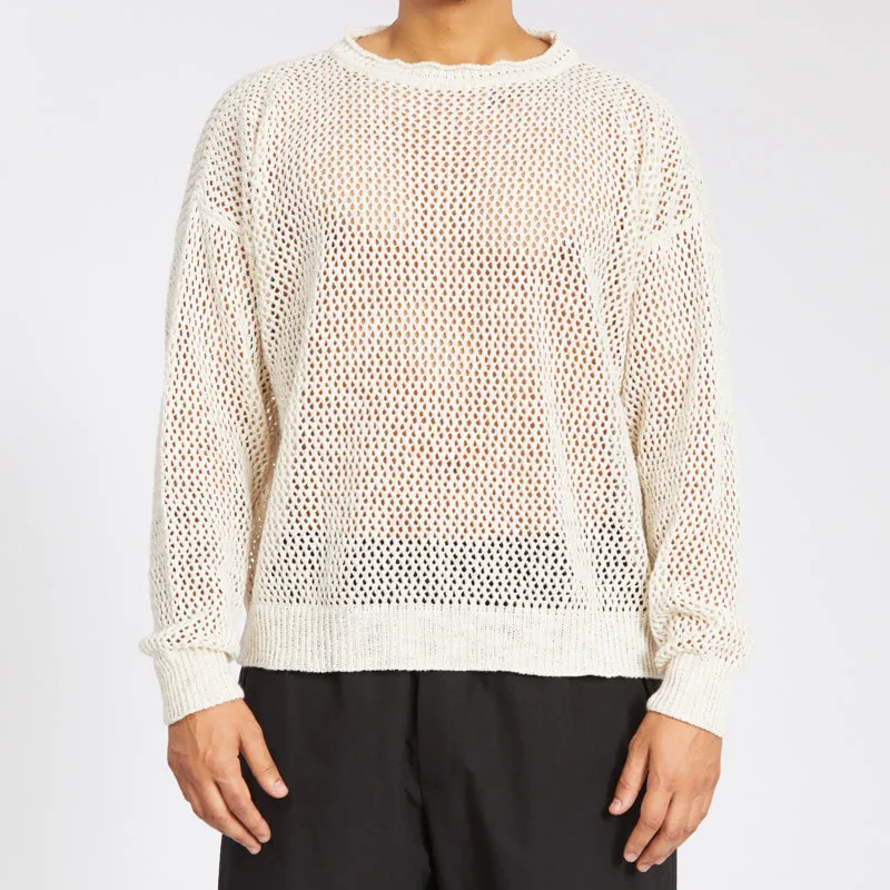 Open Knit Sweater - Natural Linen / Cotton sold by S.K. Manor Hill product image thumbnail 3