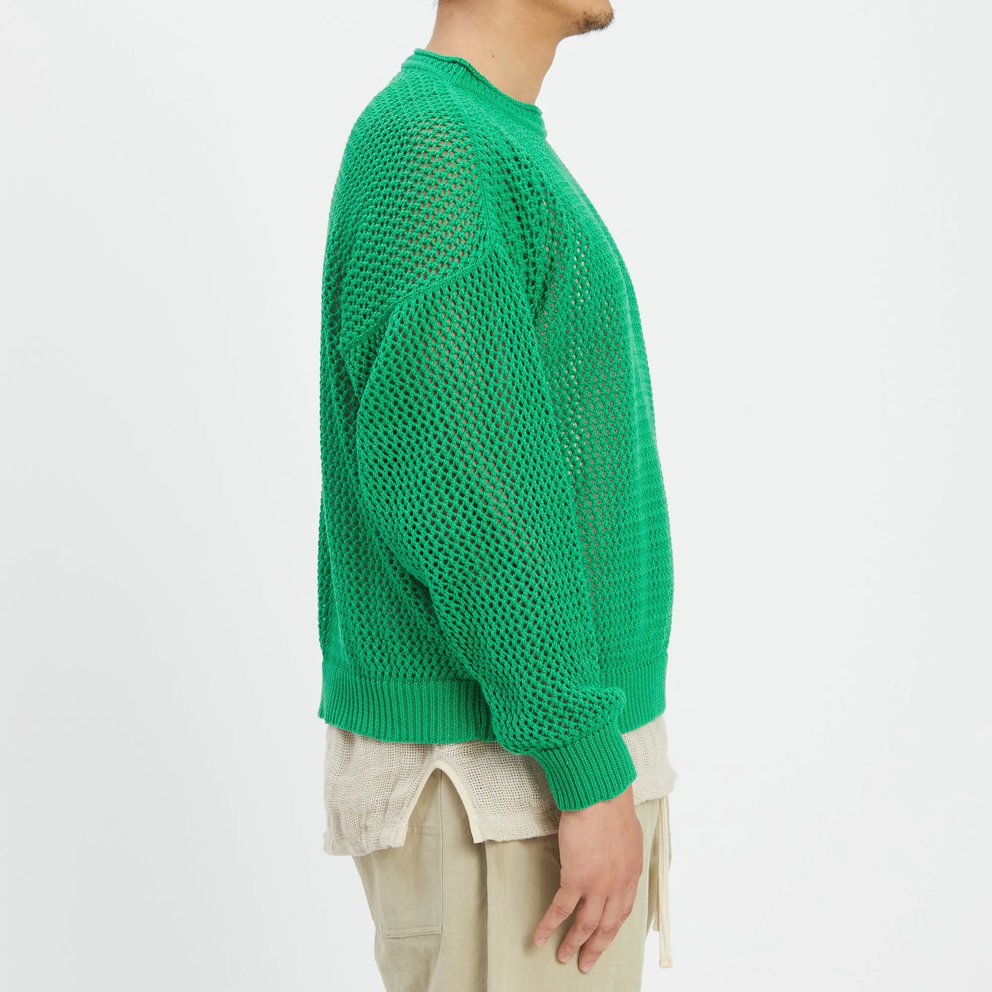 Open Knit Sweater - Kelly Green Cotton sold by S.K. Manor Hill product image thumbnail 4