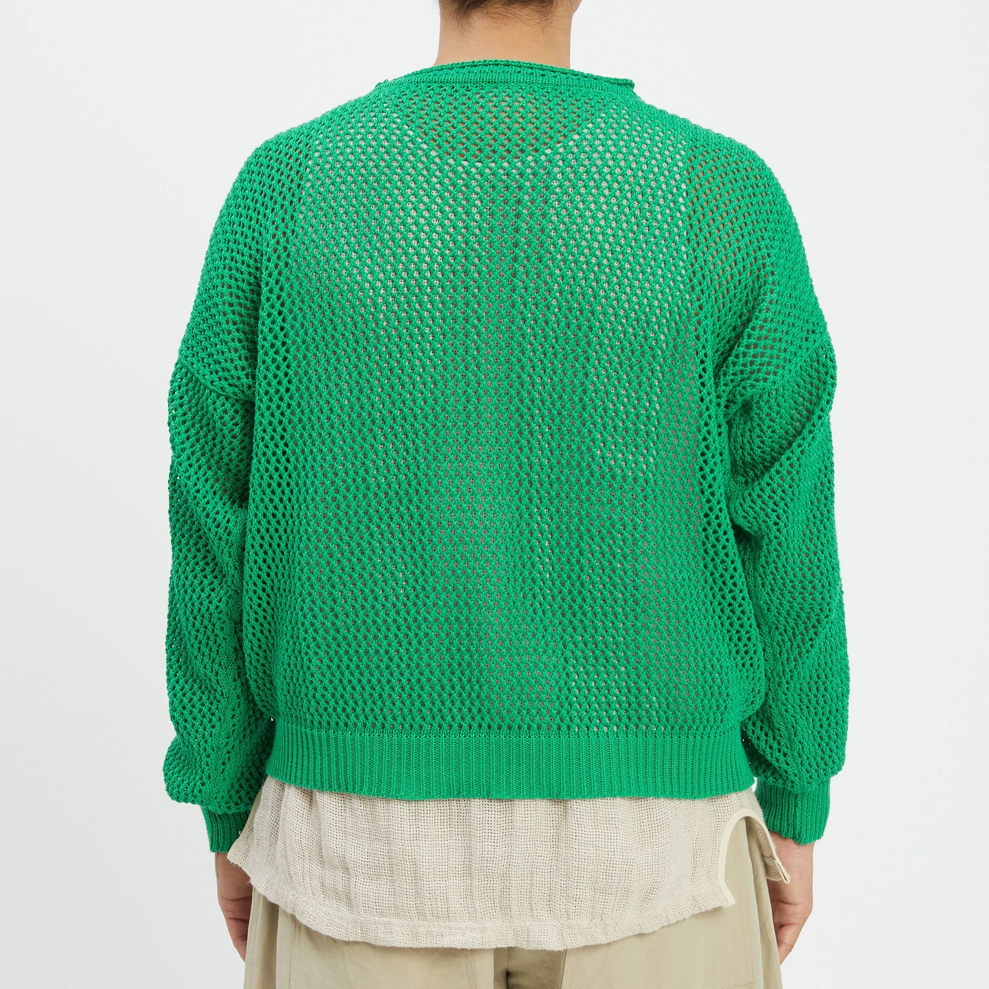 Open Knit Sweater - Kelly Green Cotton sold by S.K. Manor Hill product image thumbnail 5