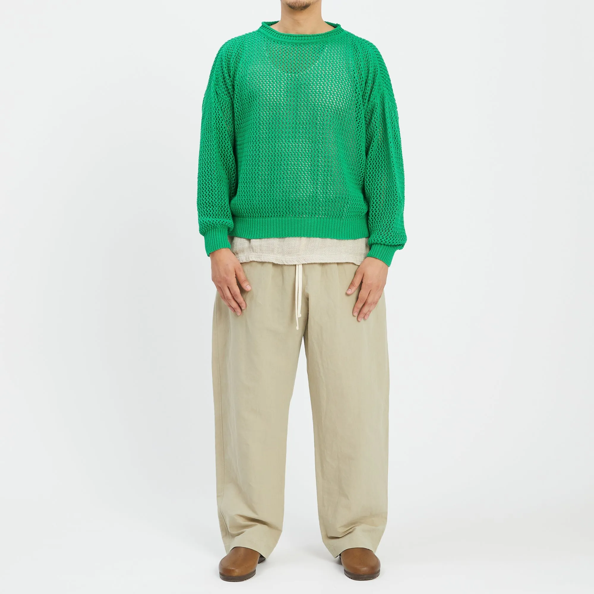 Open Knit Sweater - Kelly Green Cotton sold by S.K. Manor Hill product image thumbnail 2
