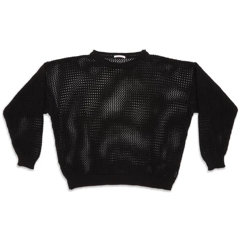 Open Knit Sweater - Black Cotton sold by S.K. Manor Hill