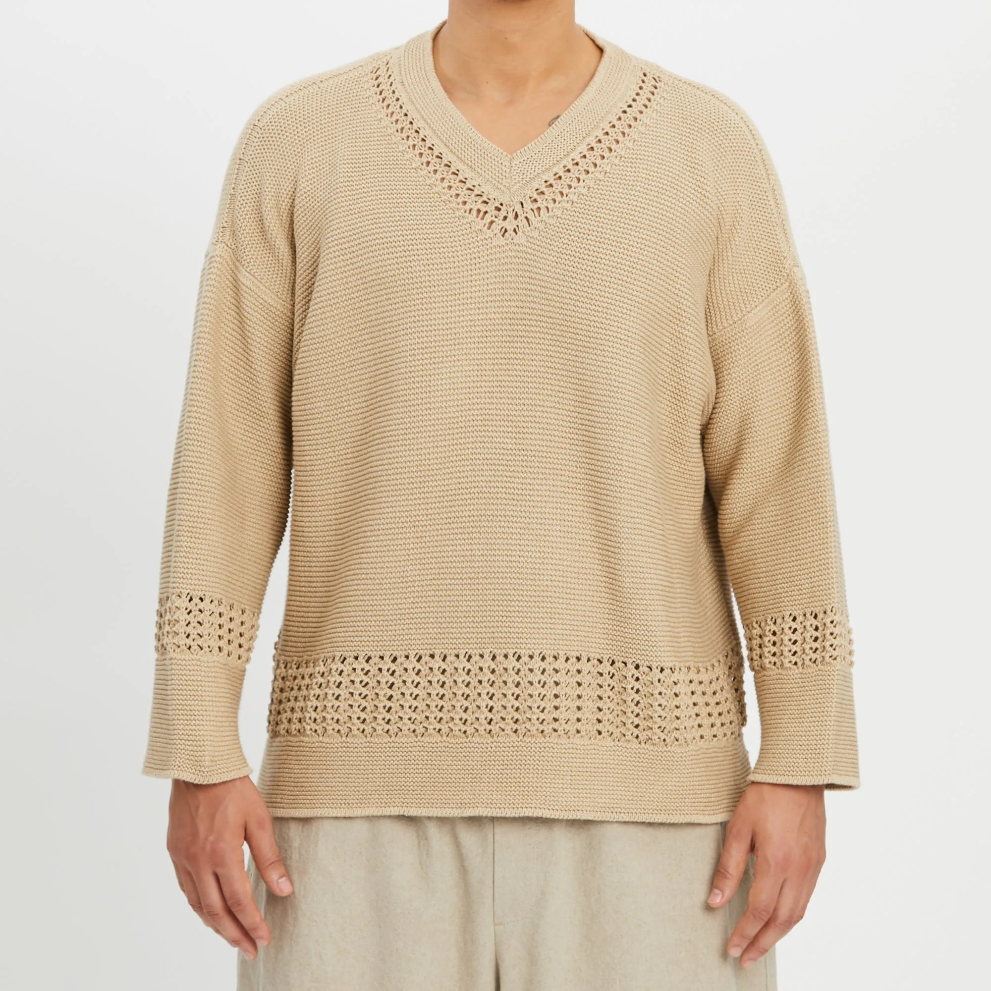 Knit Hockey Sweater - Tan Cotton sold by S.K. Manor Hill product image thumbnail 3