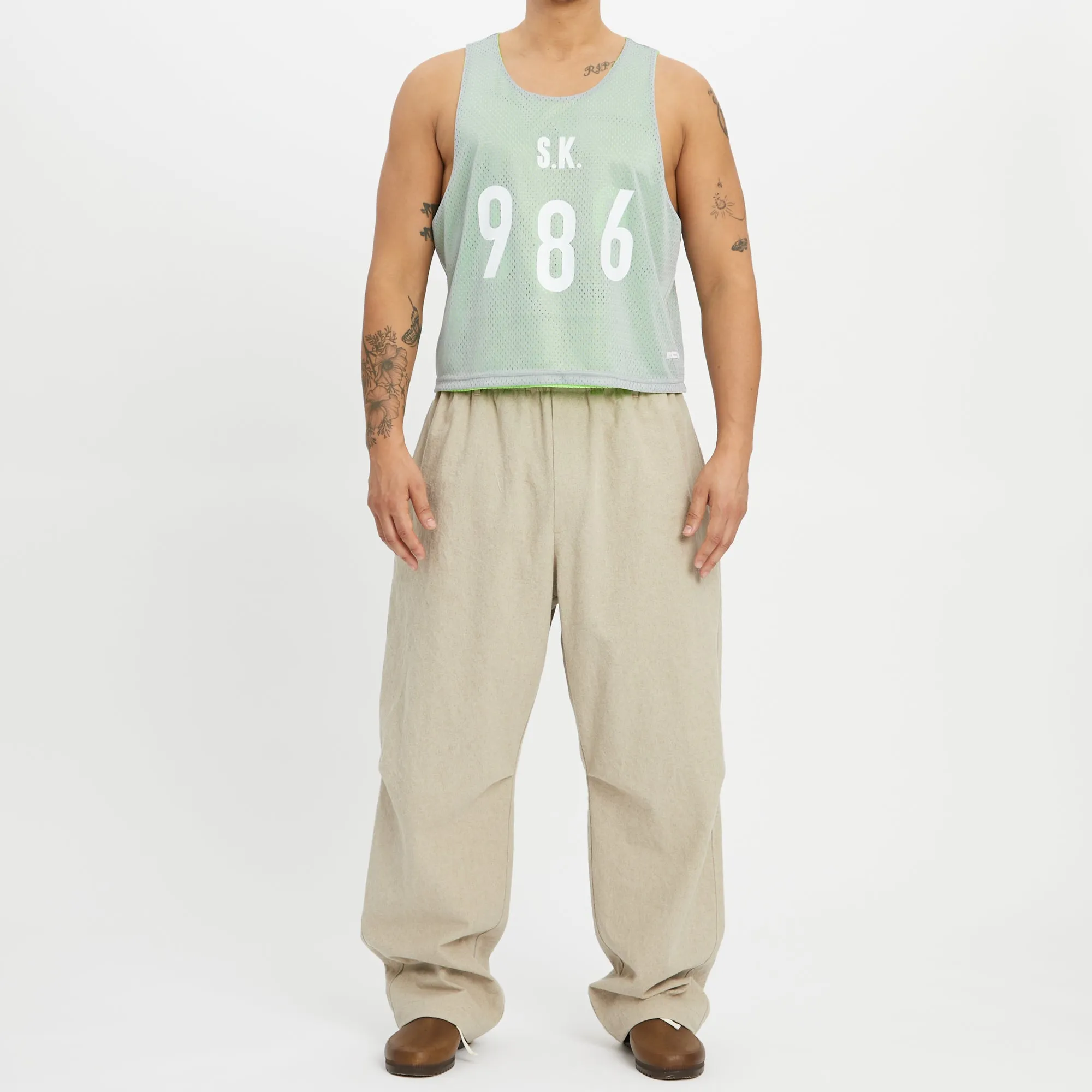 Reversible Ball Jersey - Grey & Neon Green Mesh sold by S.K. Manor Hill product image thumbnail 2