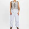 Lunar Pant - Light Blue & Burgundy Striped Cotton sold by S.K. Manor Hill