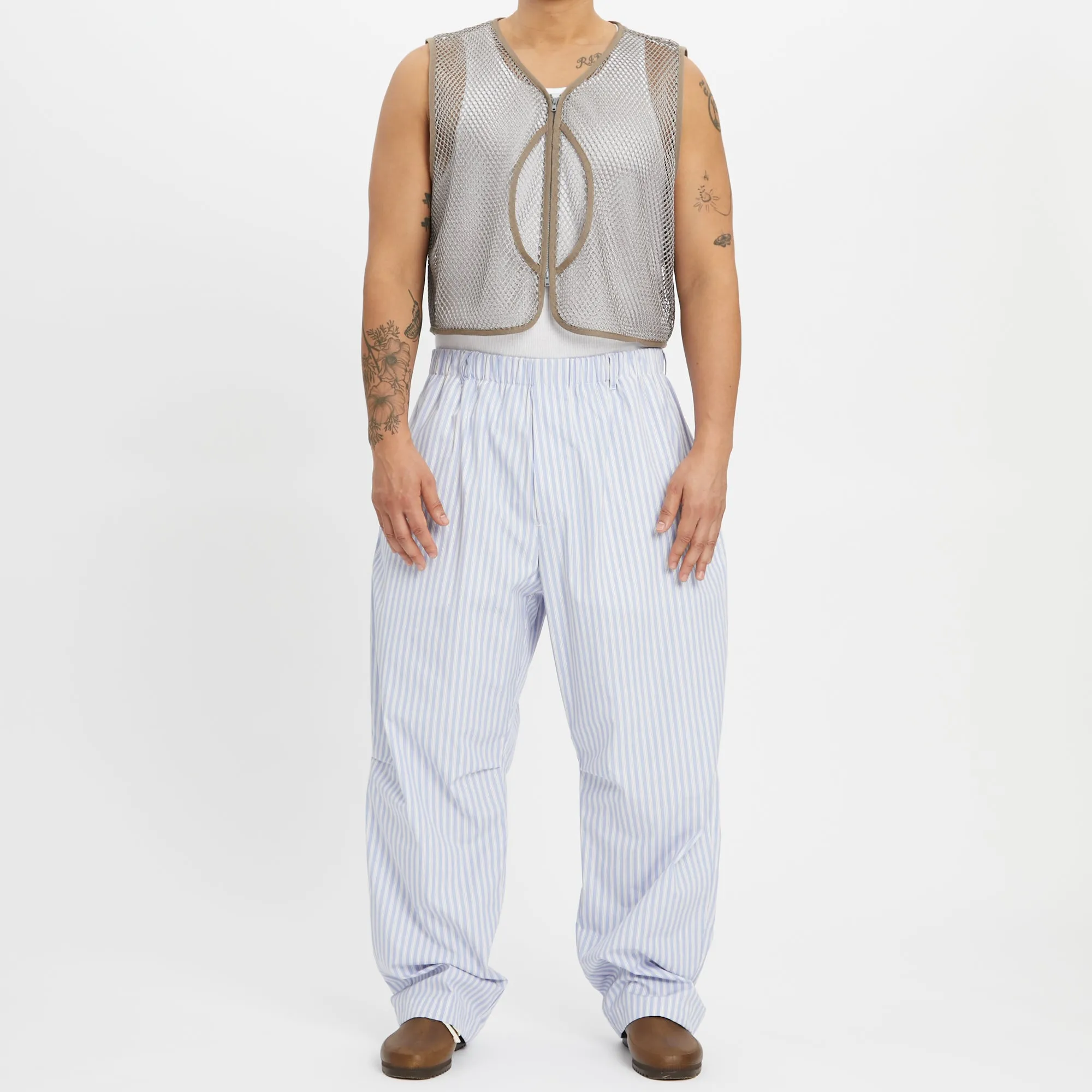 Lunar Pant - Light Blue & Burgundy Striped Cotton sold by S.K. Manor Hill product image thumbnail 2