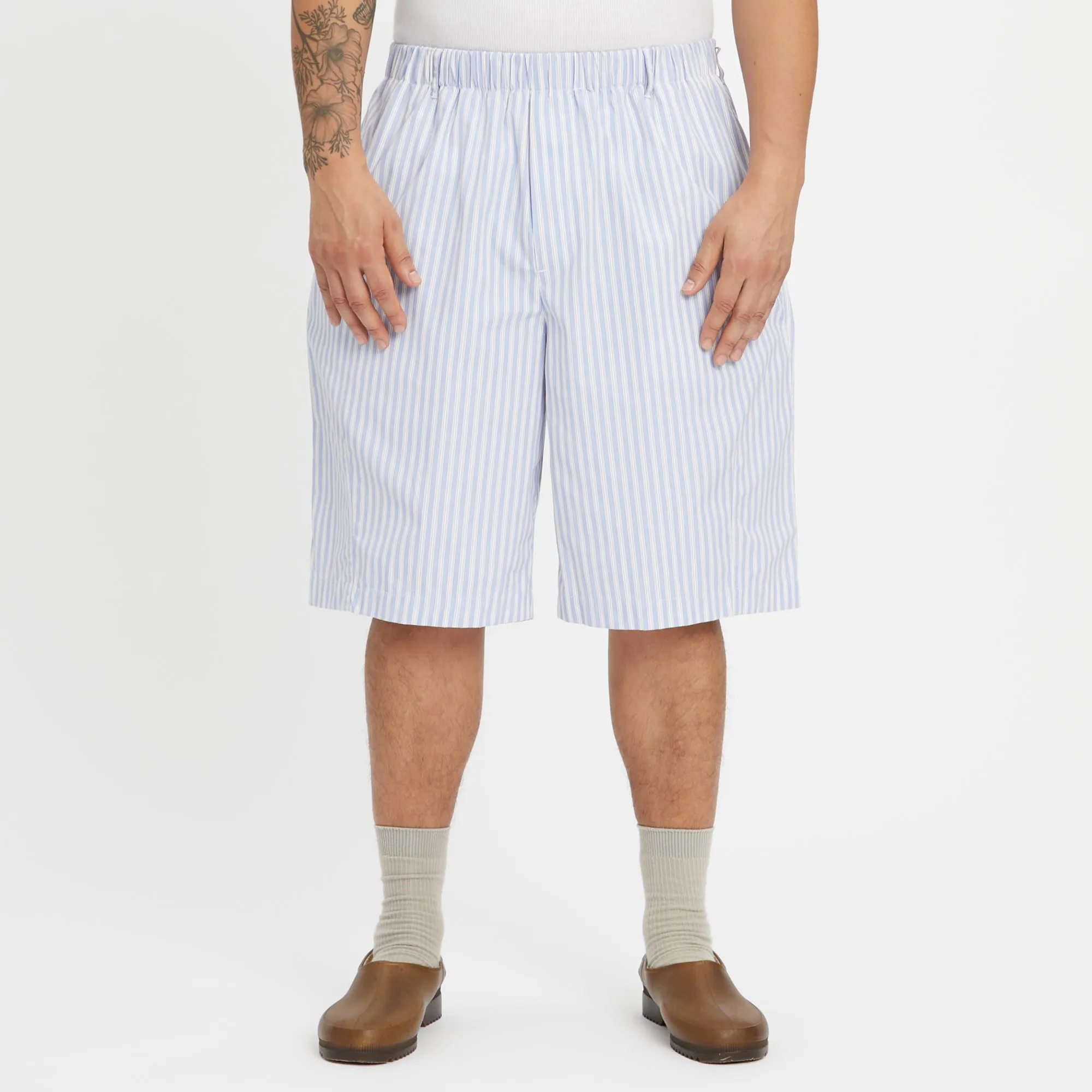 Solar Short - Light Blue & Burgundy Striped Cotton sold by S.K. Manor Hill product image thumbnail 3