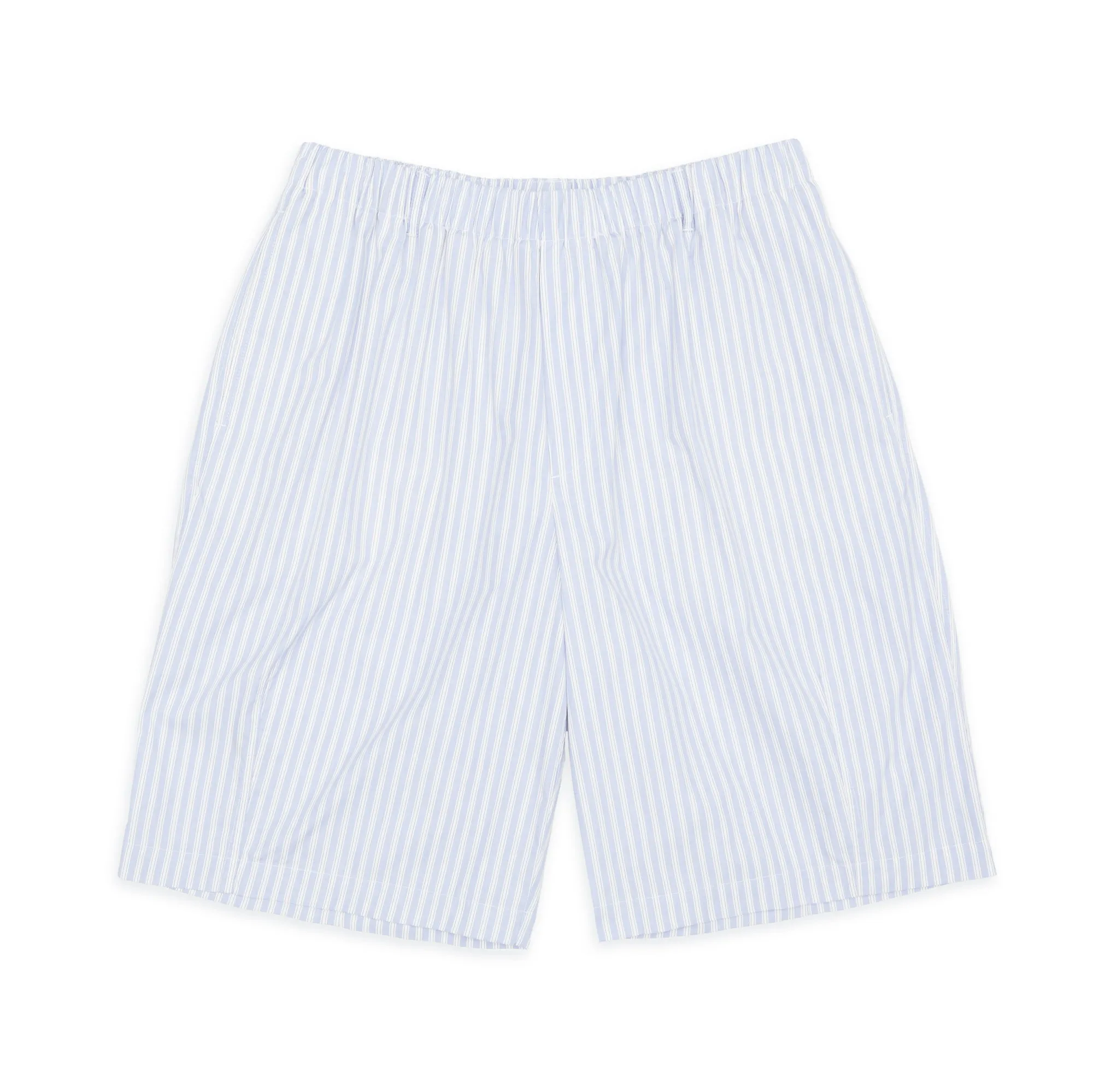 Solar Short - Light Blue & Burgundy Striped Cotton sold by S.K. Manor Hill