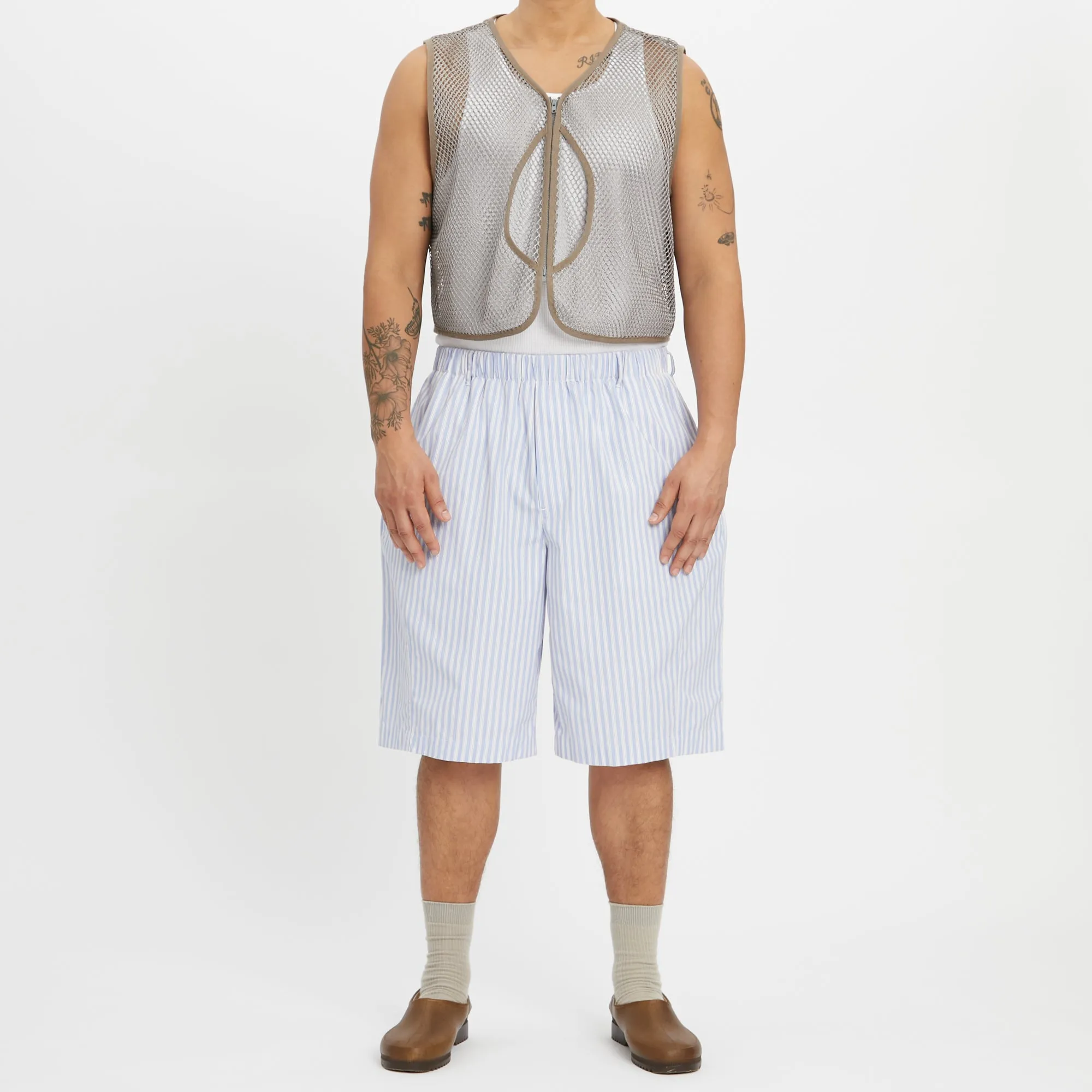 Solar Short - Light Blue & Burgundy Striped Cotton sold by S.K. Manor Hill product image thumbnail 2