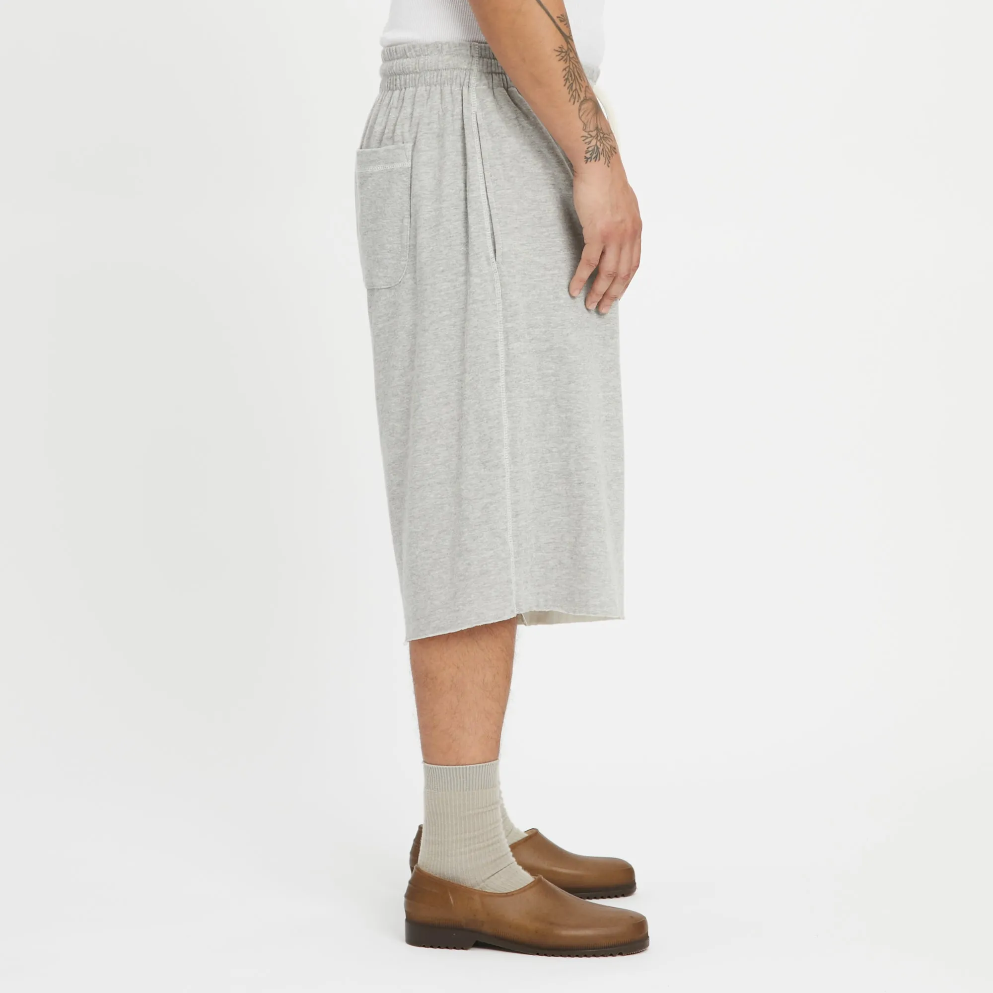 Earl Sweatshort - Heather Grey Double Face Cotton Jersey sold by S.K. Manor Hill product image thumbnail 4