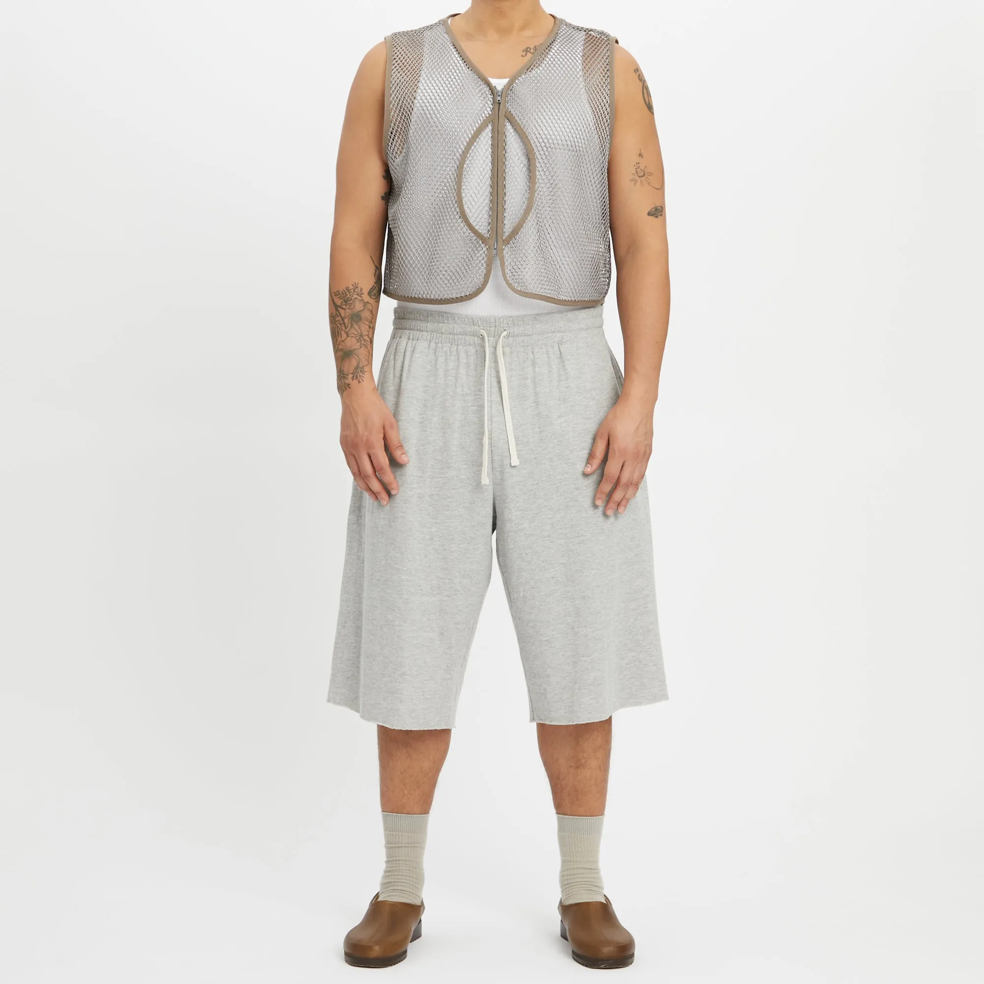 Earl Sweatshort - Heather Grey Double Face Cotton Jersey sold by S.K. Manor Hill product image thumbnail 2