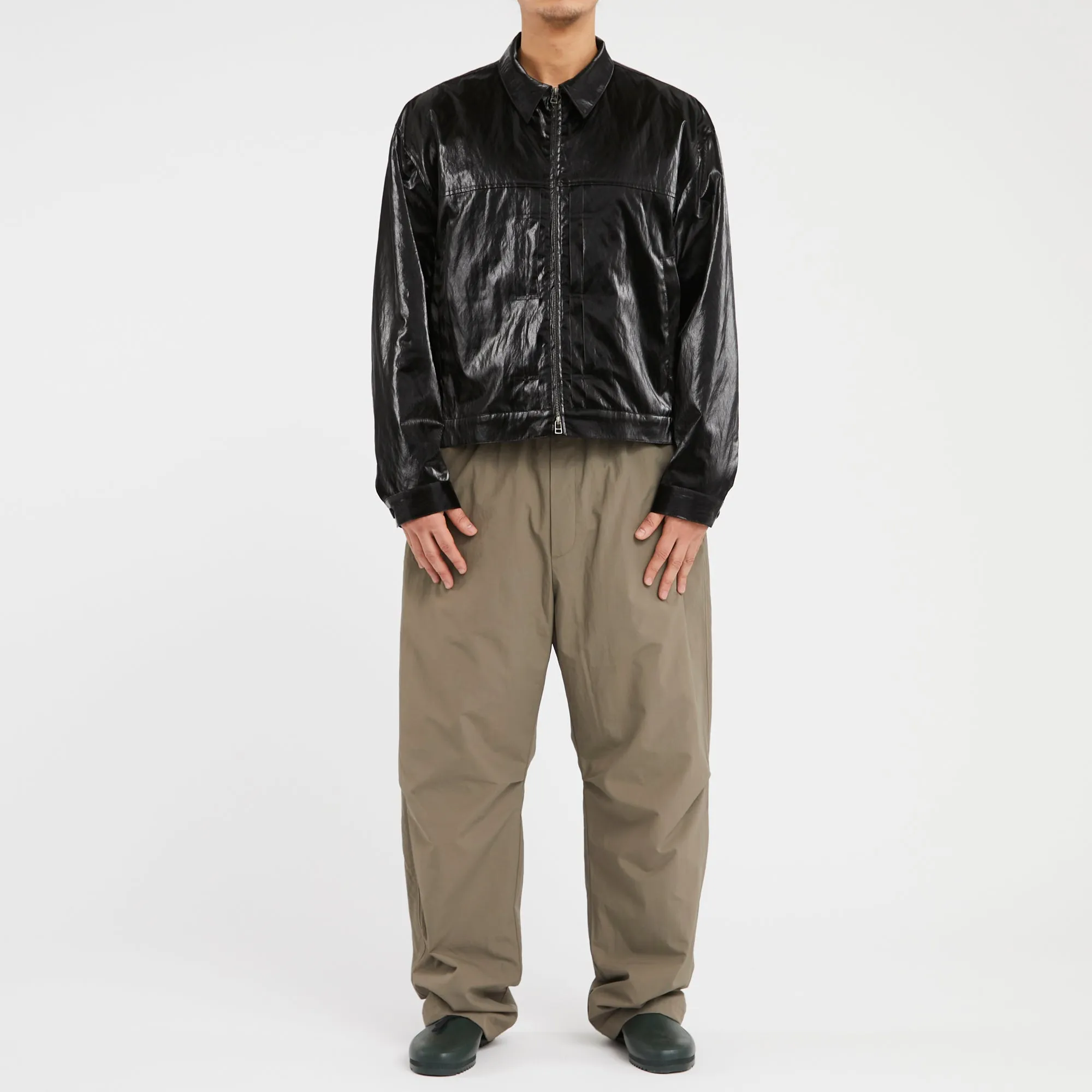 Century Jacket - Black Rubberized Viscose/Cotton sold by S.K. Manor Hill product image thumbnail 2