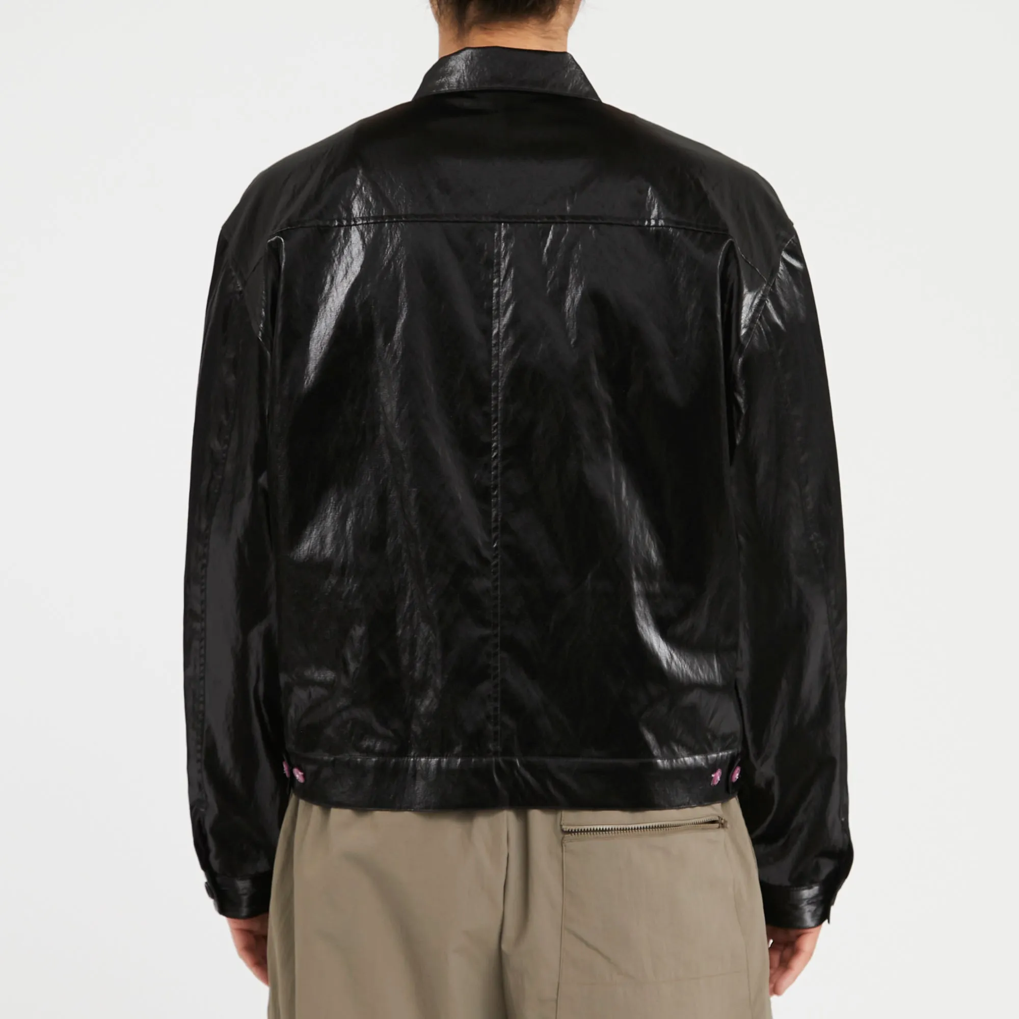 Century Jacket - Black Rubberized Viscose/Cotton sold by S.K. Manor Hill product image thumbnail 5