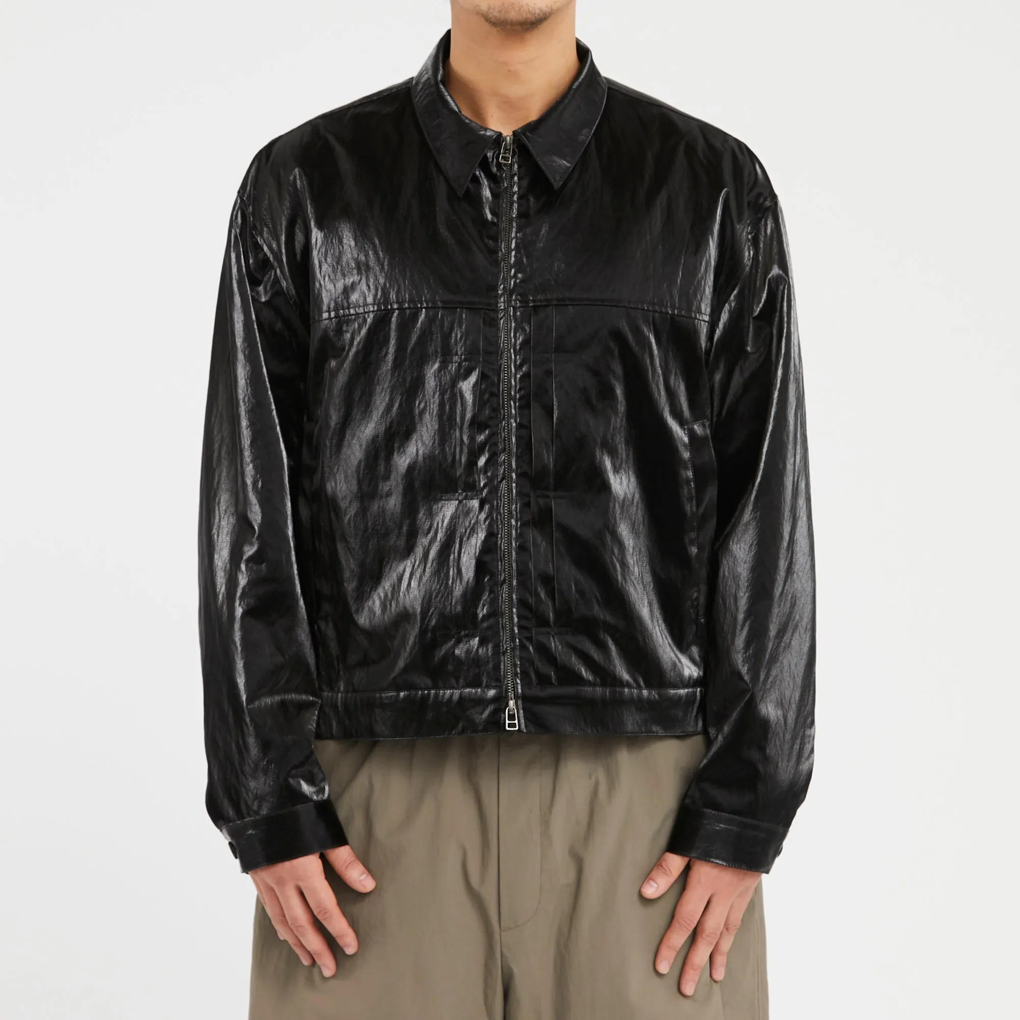 Century Jacket - Black Rubberized Viscose/Cotton sold by S.K. Manor Hill product image thumbnail 3