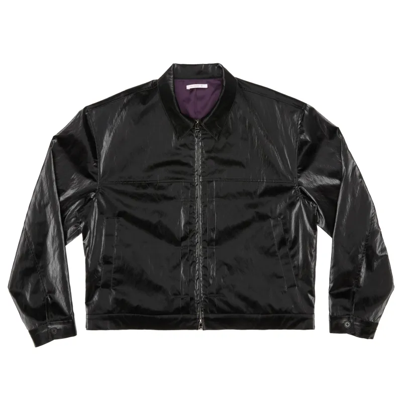 Century Jacket - Black Rubberized Viscose/Cotton made by S.K. Manor Hill