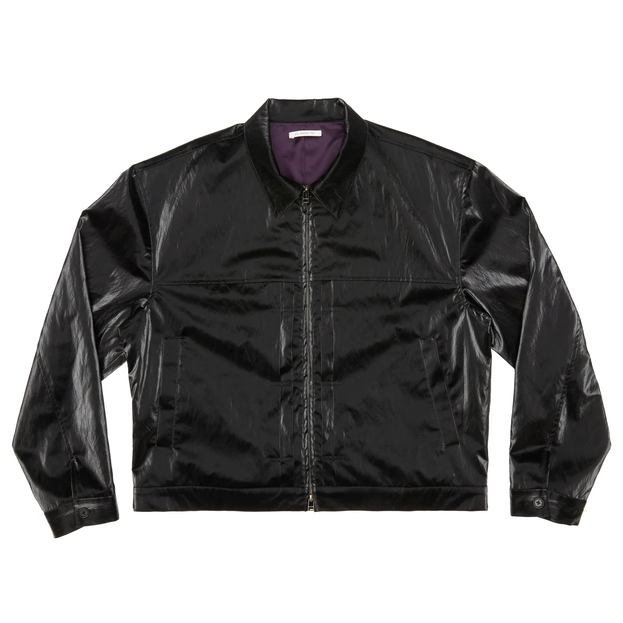Century Jacket - Black Rubberized Viscose/Cotton sold by S.K. Manor Hill