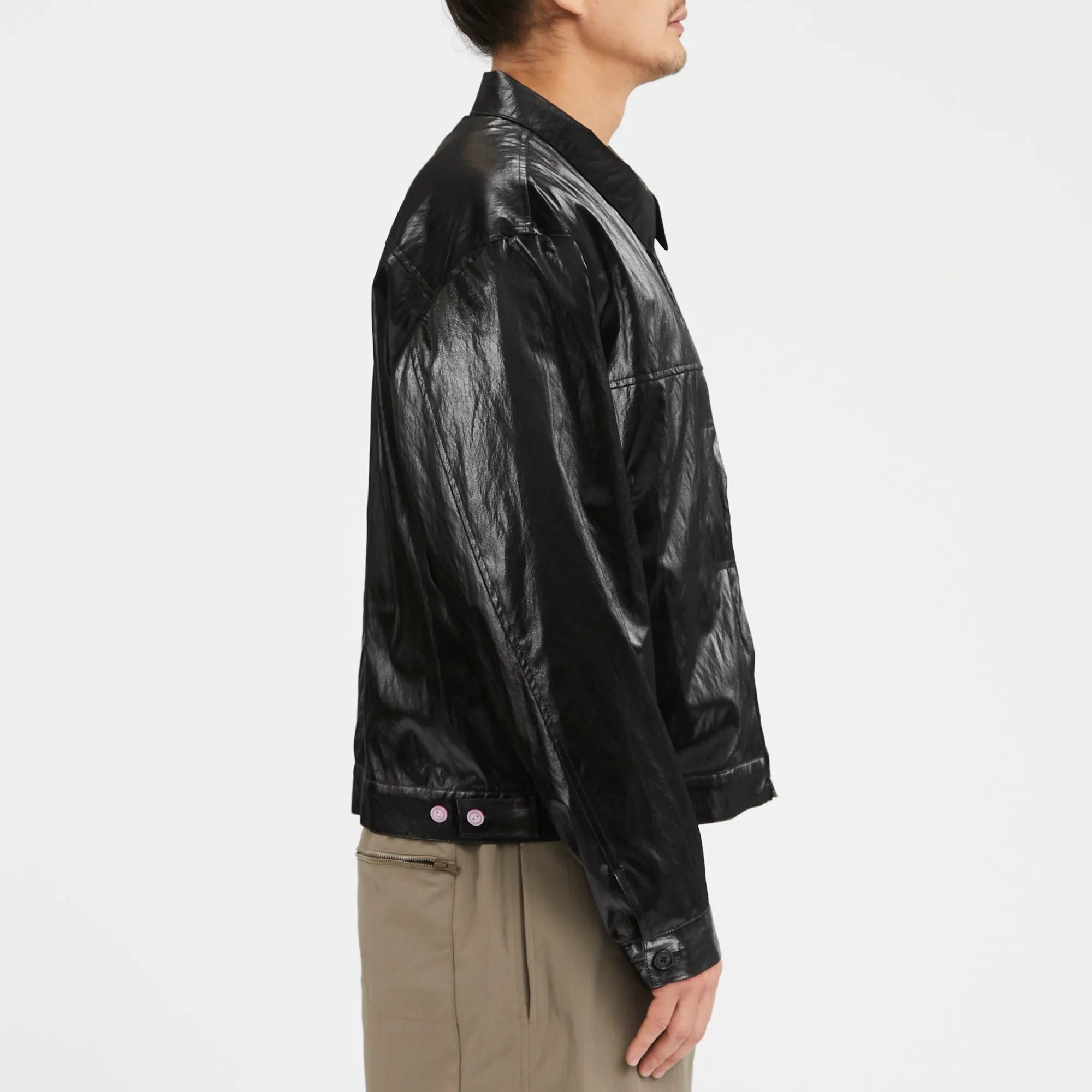 Century Jacket - Black Rubberized Viscose/Cotton sold by S.K. Manor Hill product image thumbnail 4