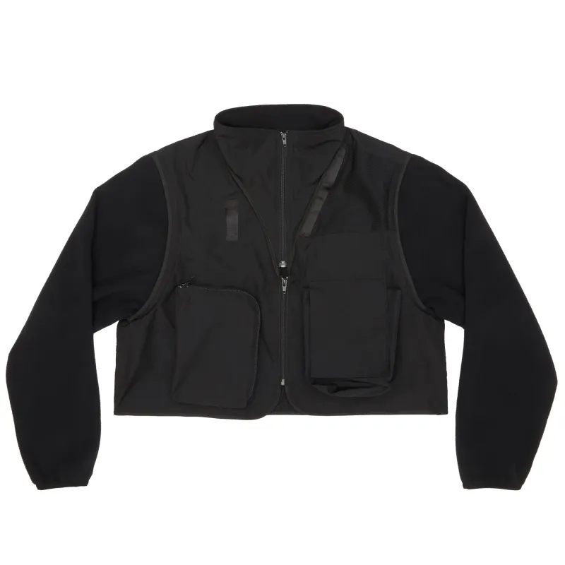 Convertible Jacket/Vest - Black Nylon & Rec. Poly Fleece made by S.K. Manor Hill