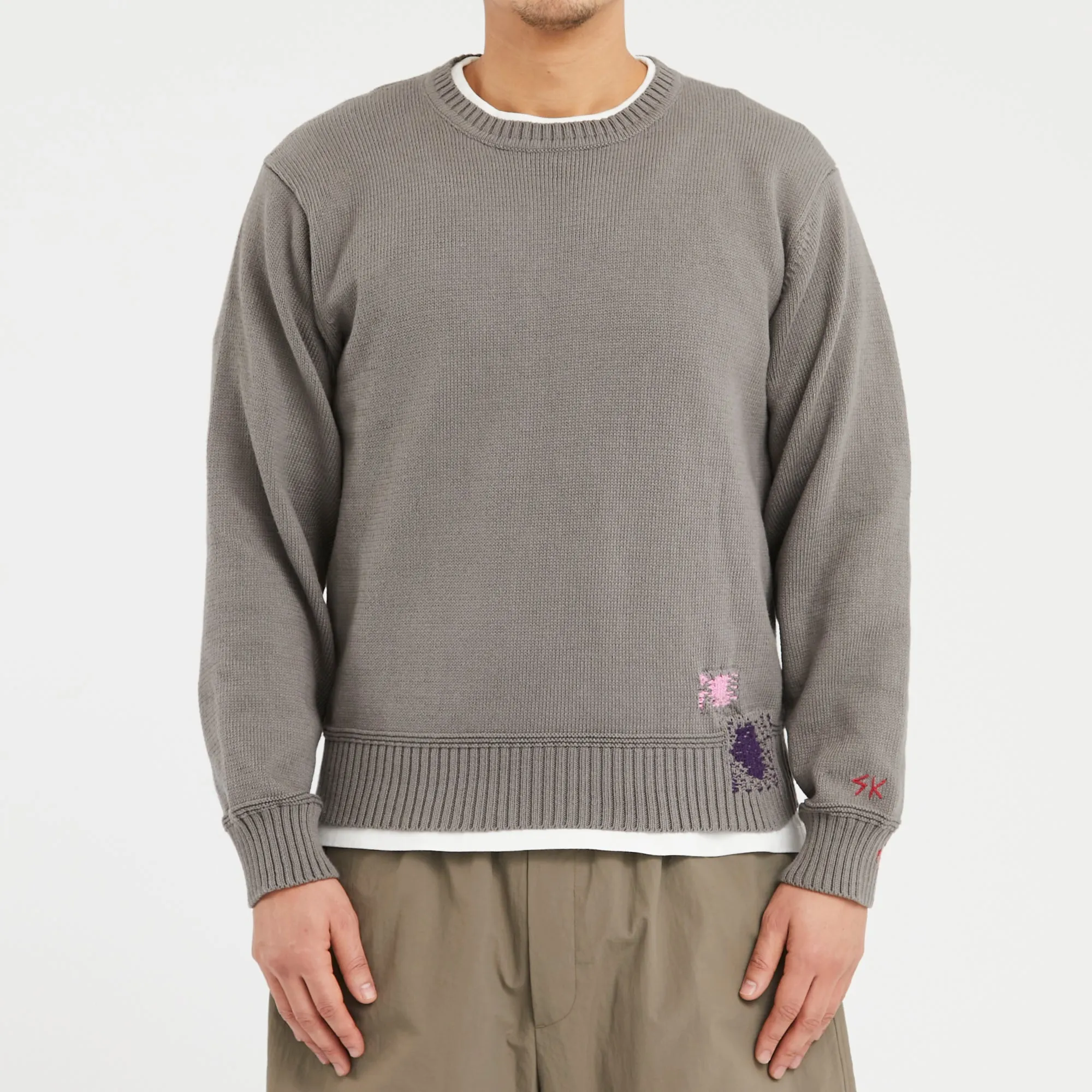 Patchwork Sweater - Grey Cotton sold by S.K. Manor Hill product image thumbnail 3