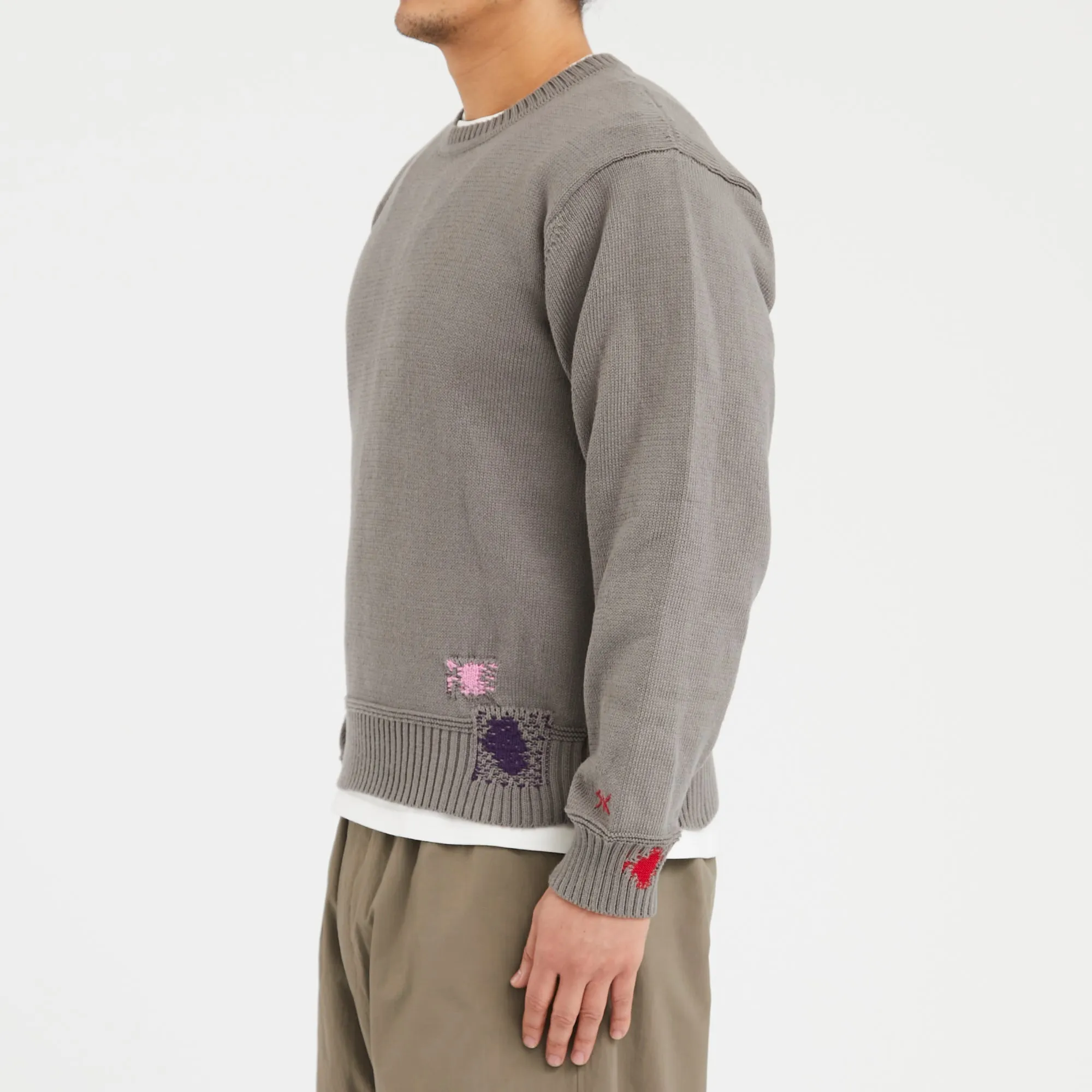 Patchwork Sweater - Grey Cotton sold by S.K. Manor Hill product image thumbnail 4