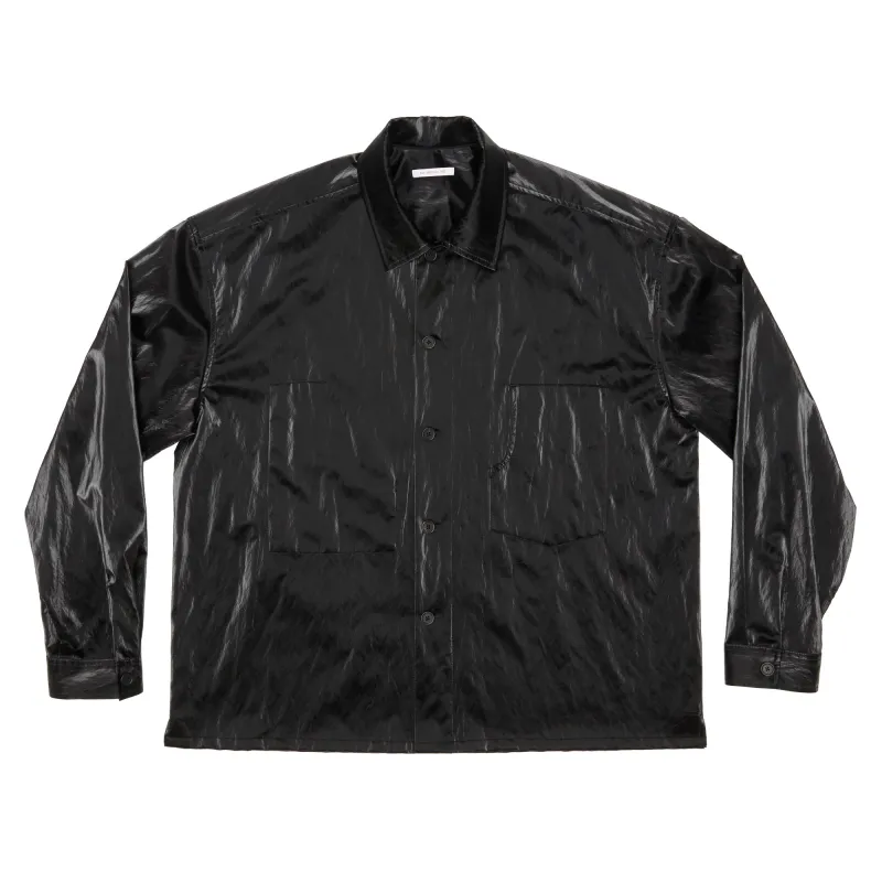 Task Shirt/Jacket - Black Rubberized Viscose/Cotton sold by S.K. Manor Hill