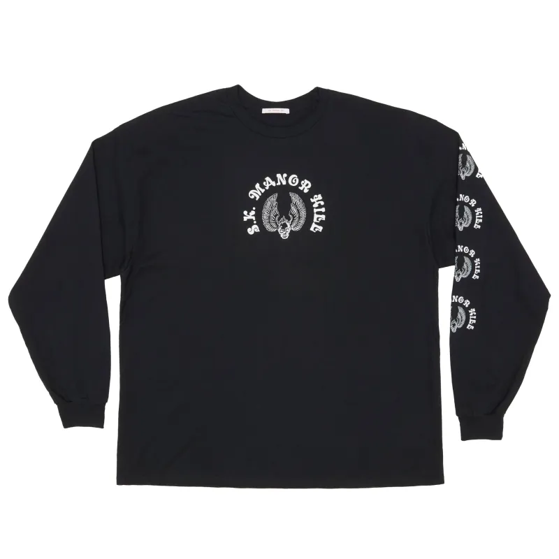 Skull & Wings LS T-Shirt - Black Cotton sold by S.K. Manor Hill