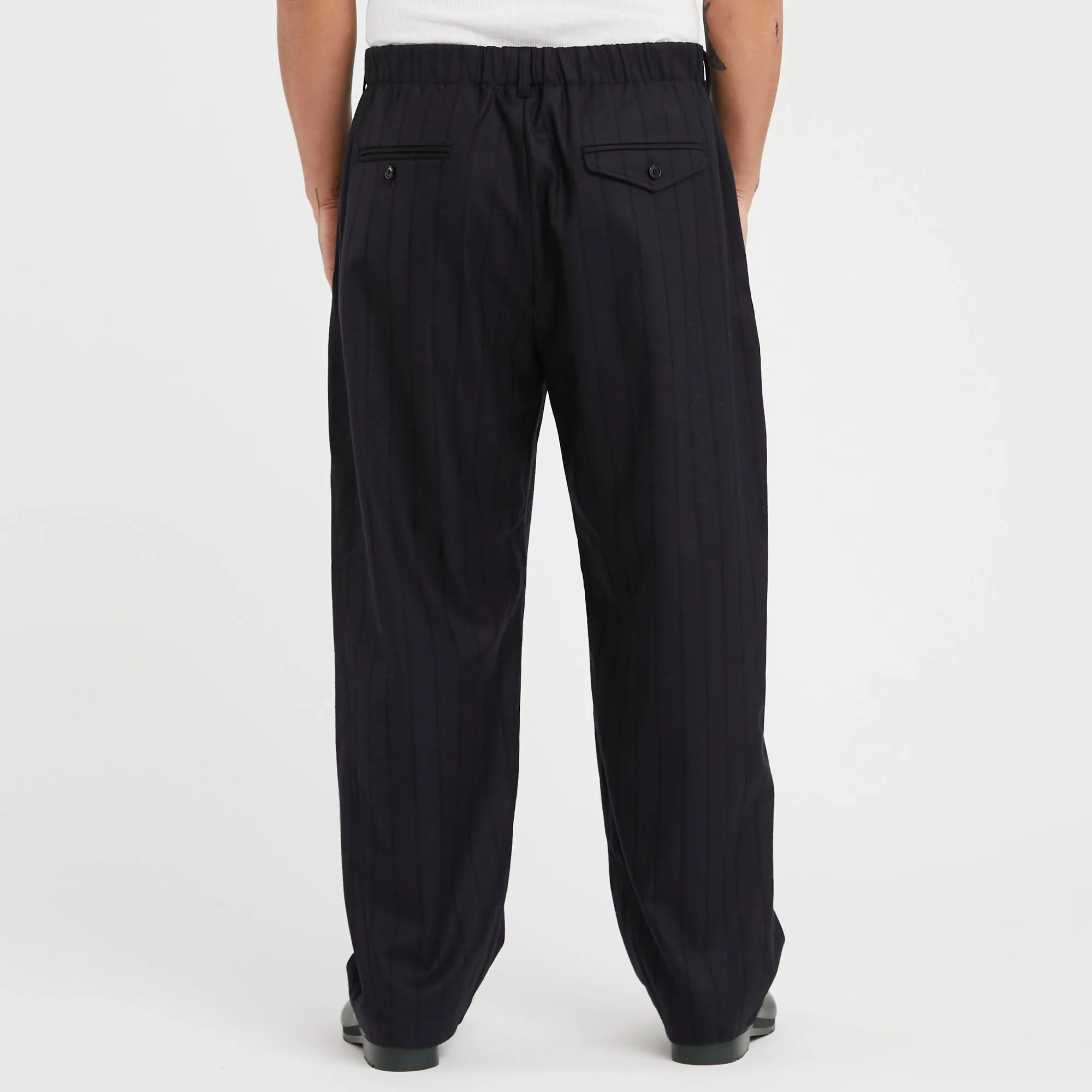 Tilt Pant - Navy w Black Stripes Wool sold by S.K. Manor Hill product image thumbnail 5