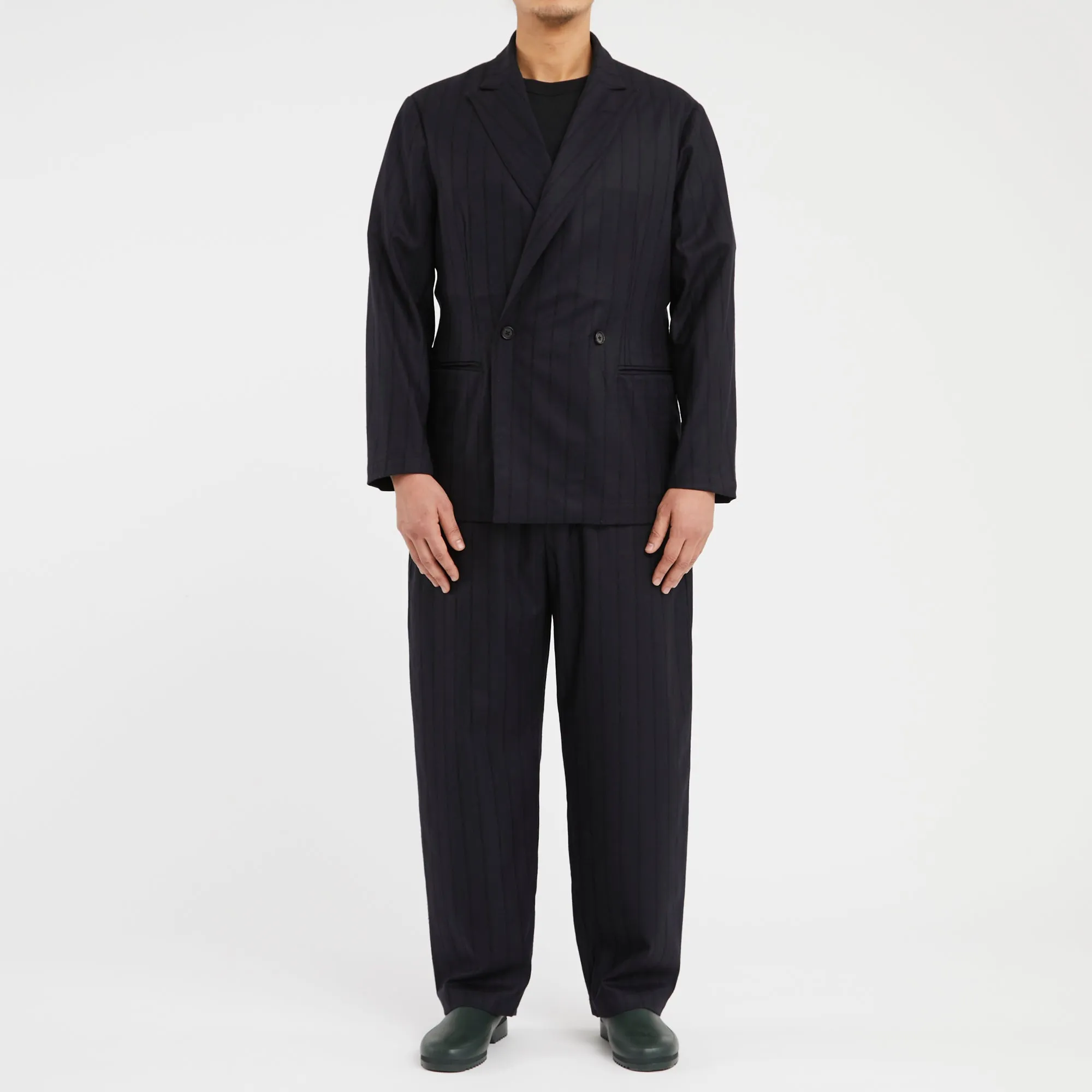 Tilt Pant - Navy w Black Stripes Wool sold by S.K. Manor Hill product image thumbnail 2