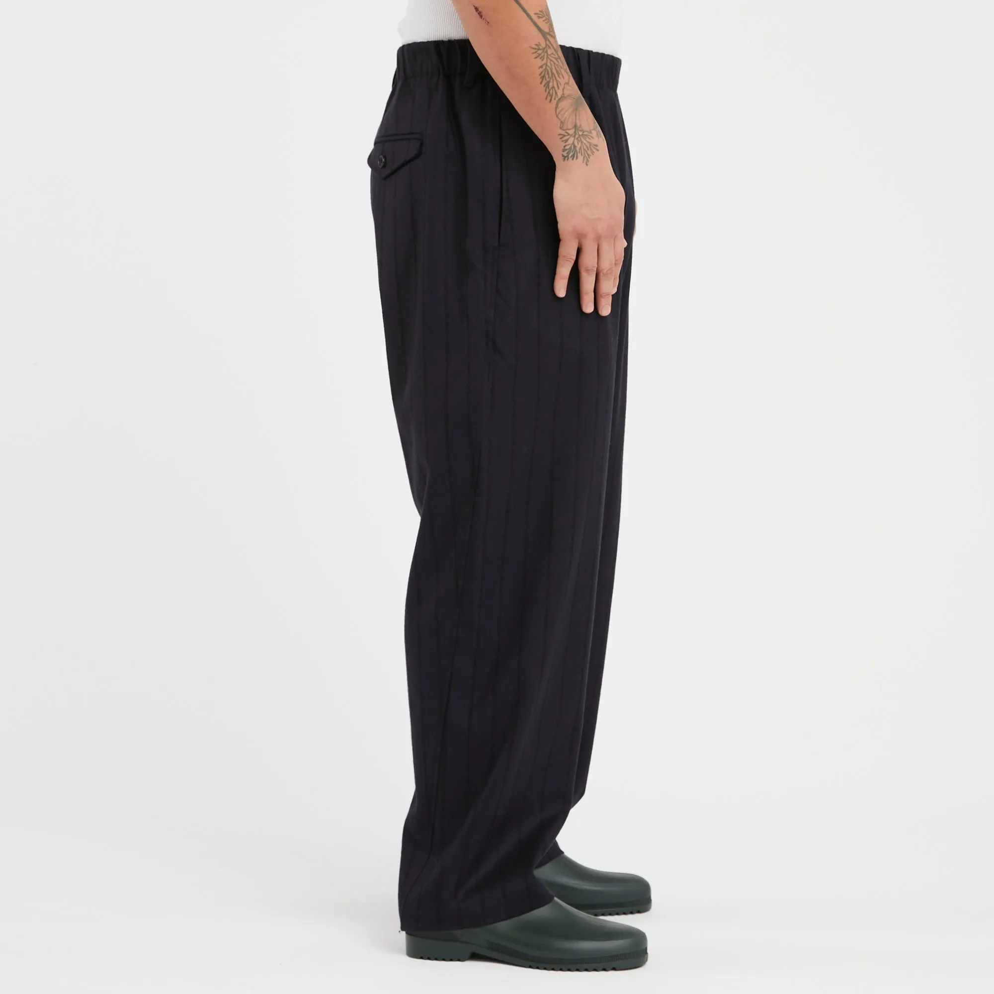 Tilt Pant - Navy w Black Stripes Wool sold by S.K. Manor Hill product image thumbnail 4