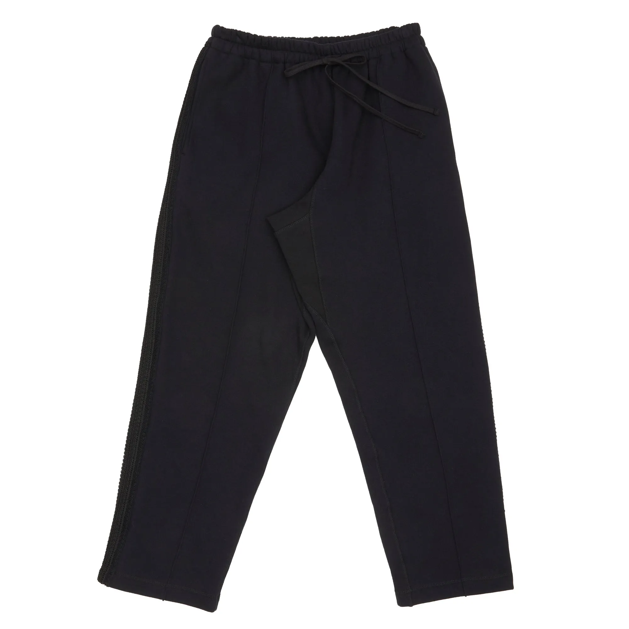 Saunter Pant - Black Cotton Fleece w/ Black Braid sold by S.K. Manor Hill