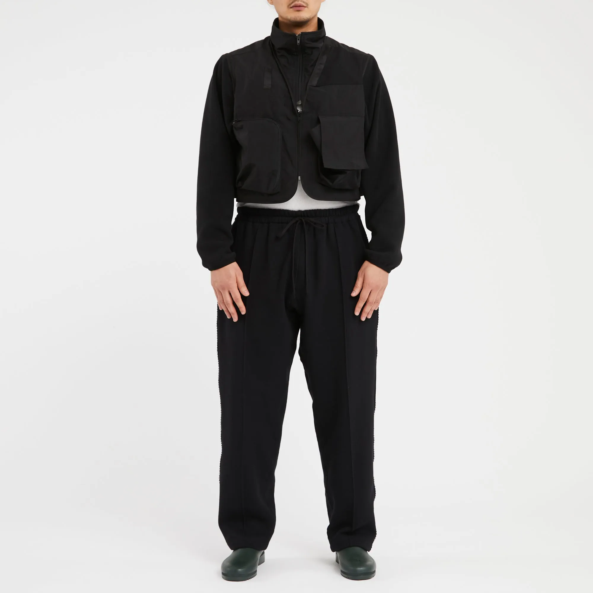 Saunter Pant - Black Cotton Fleece w/ Black Braid sold by S.K. Manor Hill product image thumbnail 2