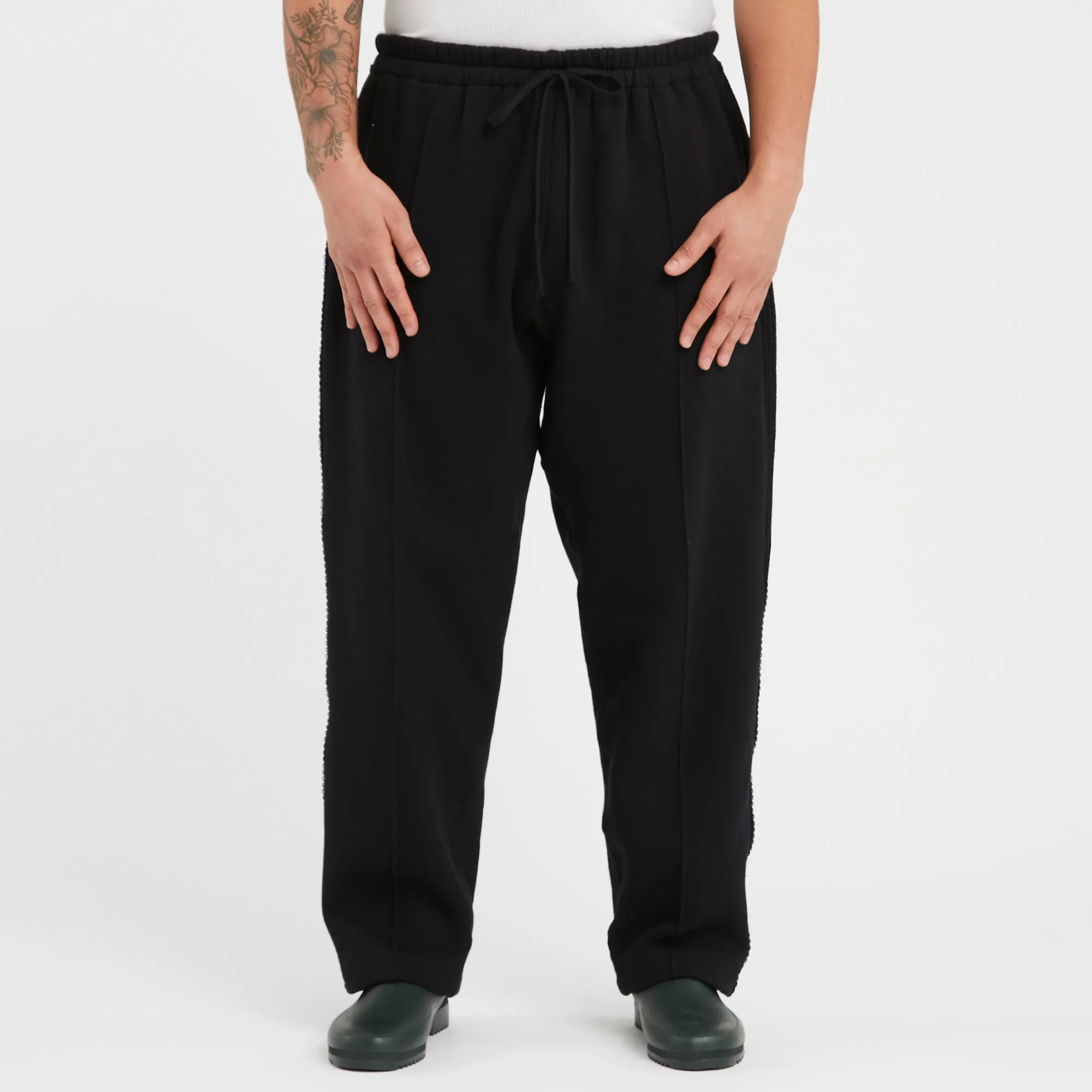 Saunter Pant - Black Cotton Fleece w/ Black Braid sold by S.K. Manor Hill product image thumbnail 3