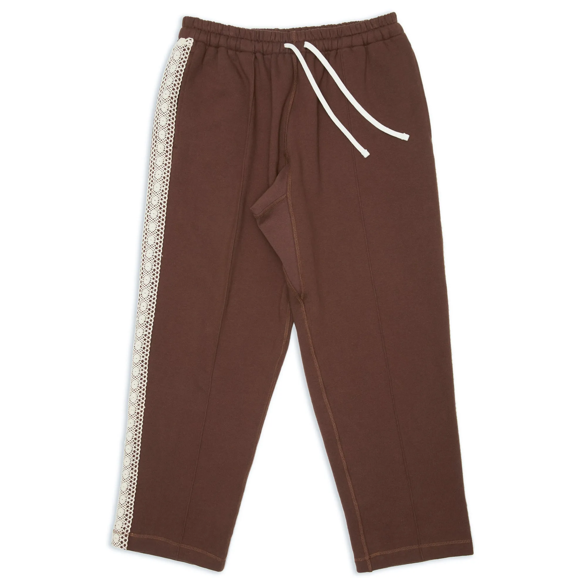 Saunter Pant - Brown Cotton Fleece w/ Natural Trim sold by S.K. Manor Hill