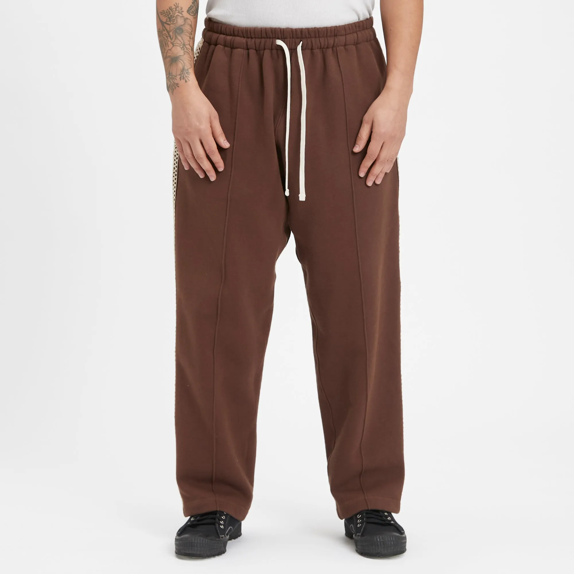 Saunter Pant - Brown Cotton Fleece w/ Natural Trim sold by S.K. Manor Hill product image thumbnail 3