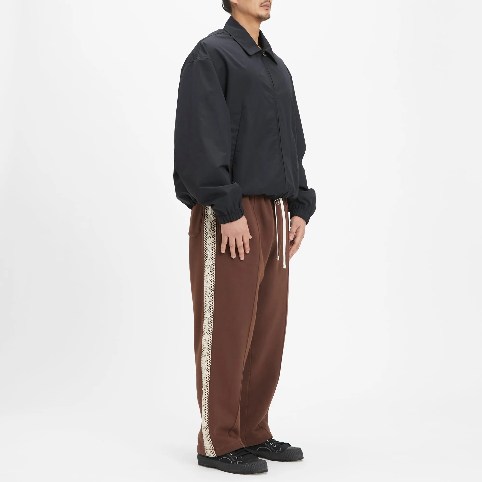 Saunter Pant - Brown Cotton Fleece w/ Natural Trim sold by S.K. Manor Hill product image thumbnail 2
