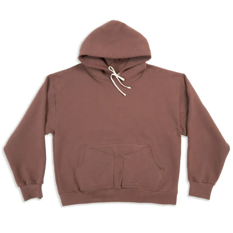 Reversible Evert Hoodie - Brown Cotton Fleece sold by S.K. Manor Hill
