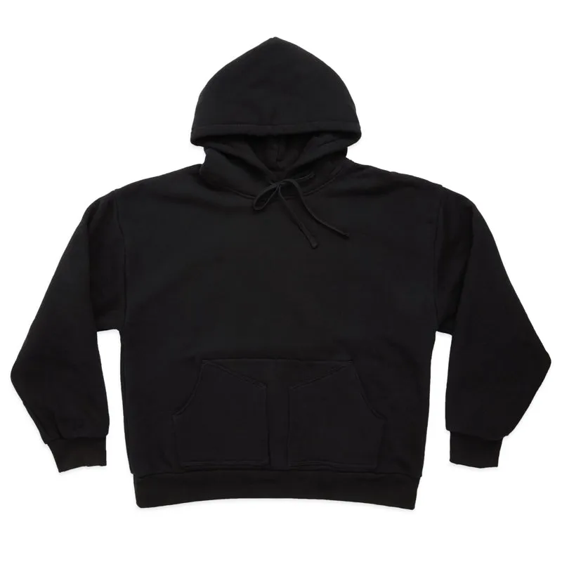 Reversible Evert Hoodie - Black Cotton Fleece made by S.K. Manor Hill