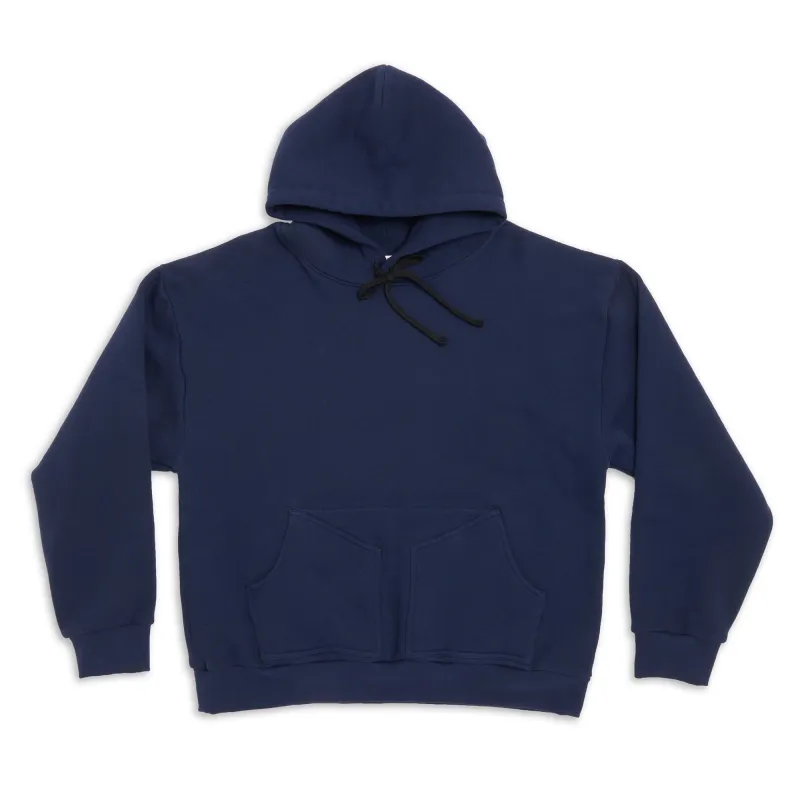 Reversible Evert Hoodie - Navy Cotton Fleece sold by S.K. Manor Hill