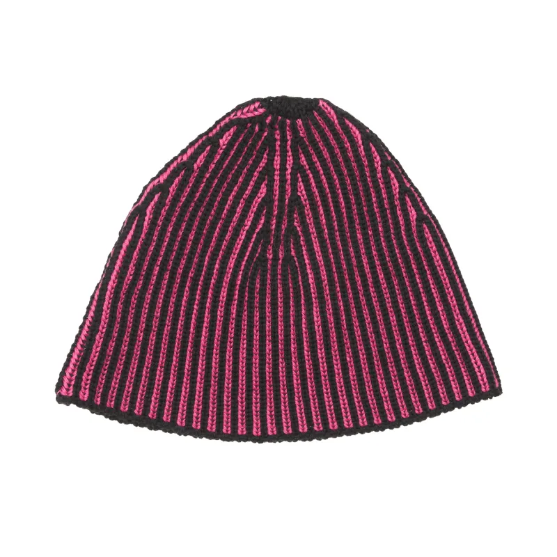Reversible Knit Skully - Black & Pink Cotton sold by S.K. Manor Hill