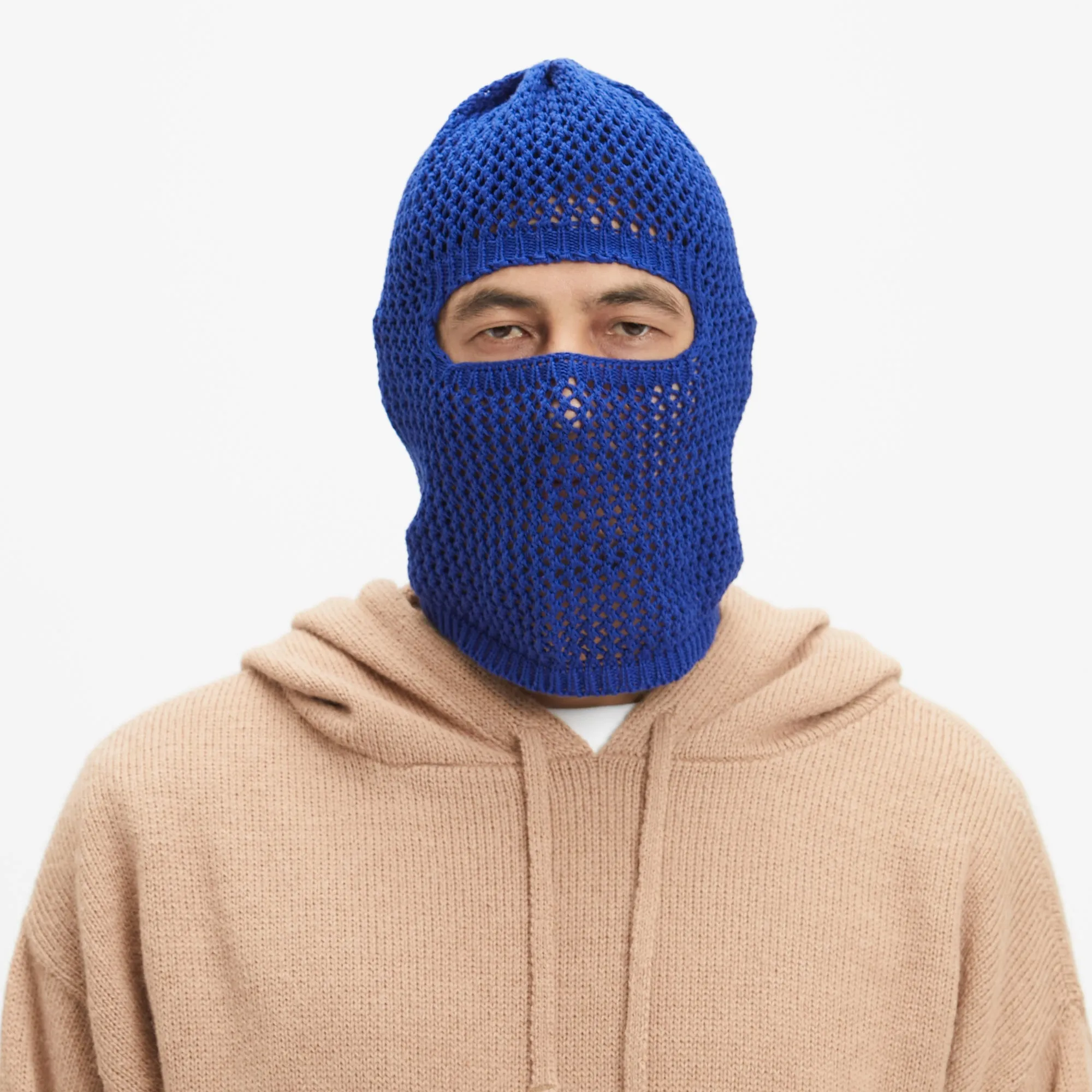 Open Knit Ski Mask - Royal Blue Cotton sold by S.K. Manor Hill product image thumbnail 3