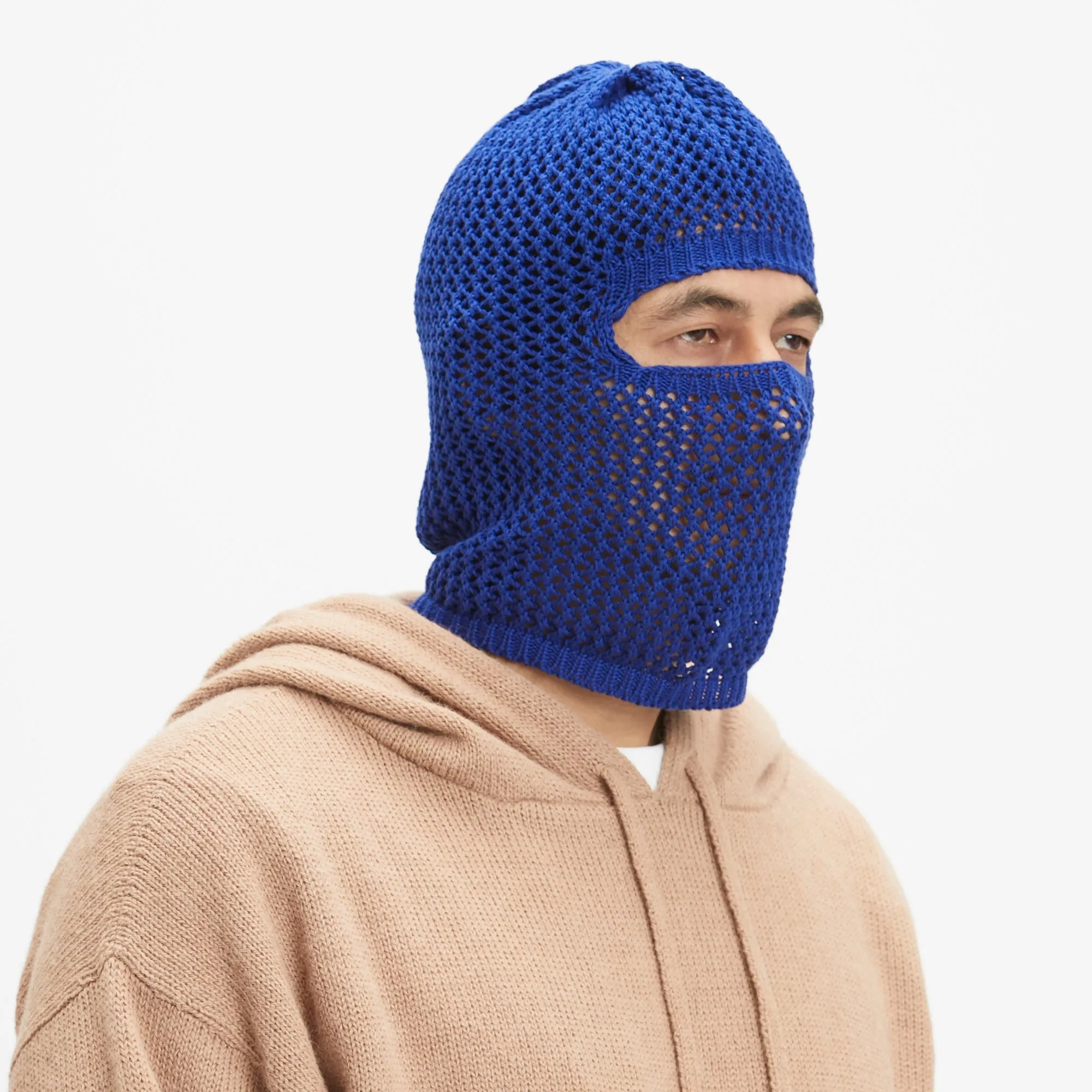 Open Knit Ski Mask - Royal Blue Cotton sold by S.K. Manor Hill product image thumbnail 4