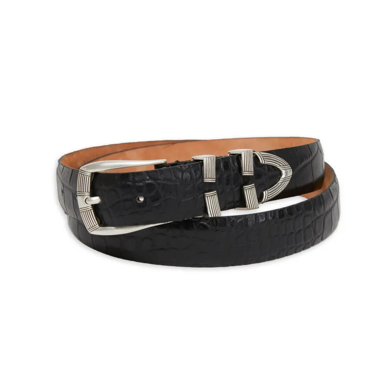 Cavalier Belt - Black Leather sold by S.K. Manor Hill