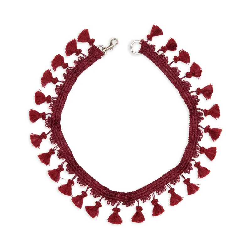 Tassel Keychain/Necklace – Burgundy sold by S.K. Manor Hill