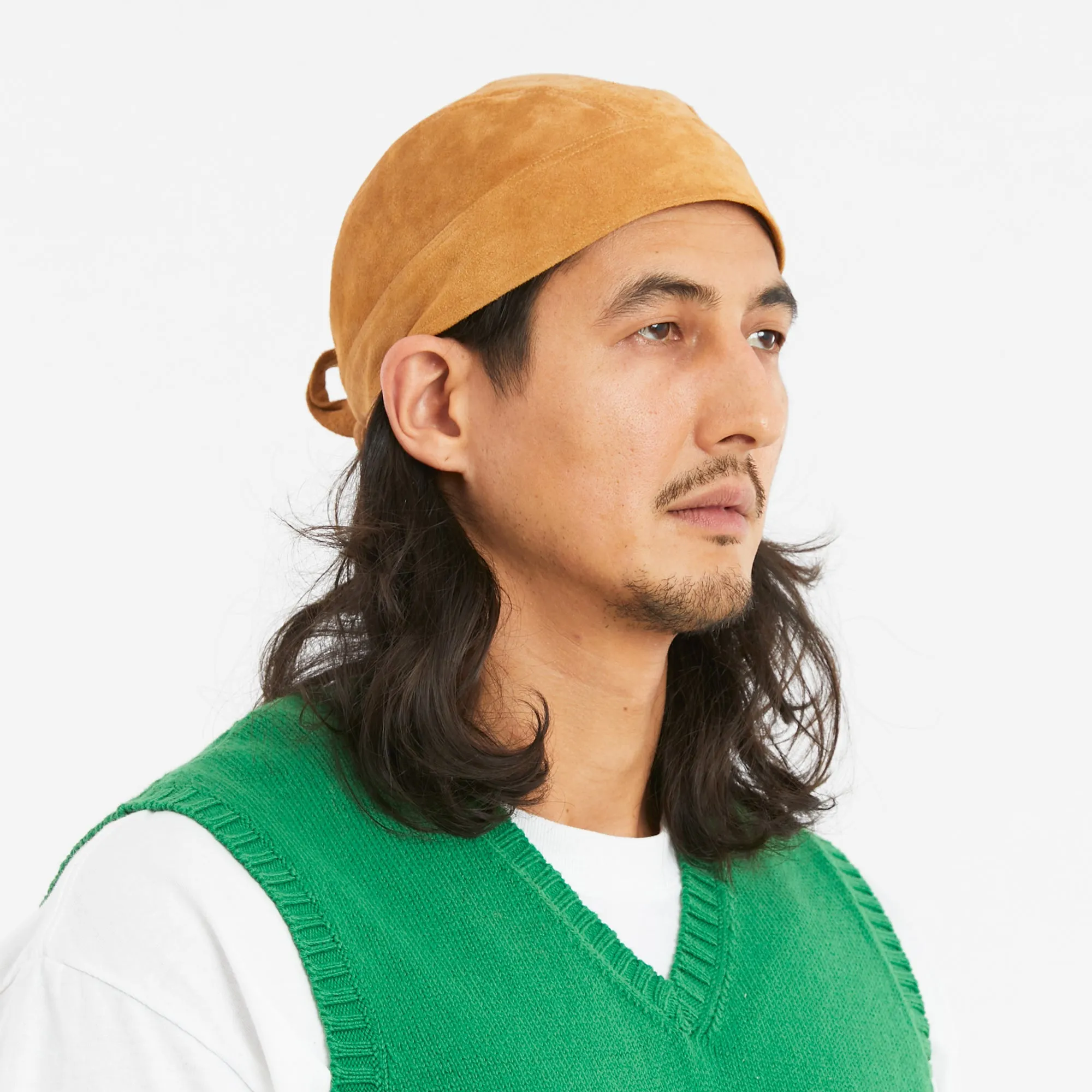 Skull Cap – Tan Suede Leather sold by S.K. Manor Hill product image thumbnail 4