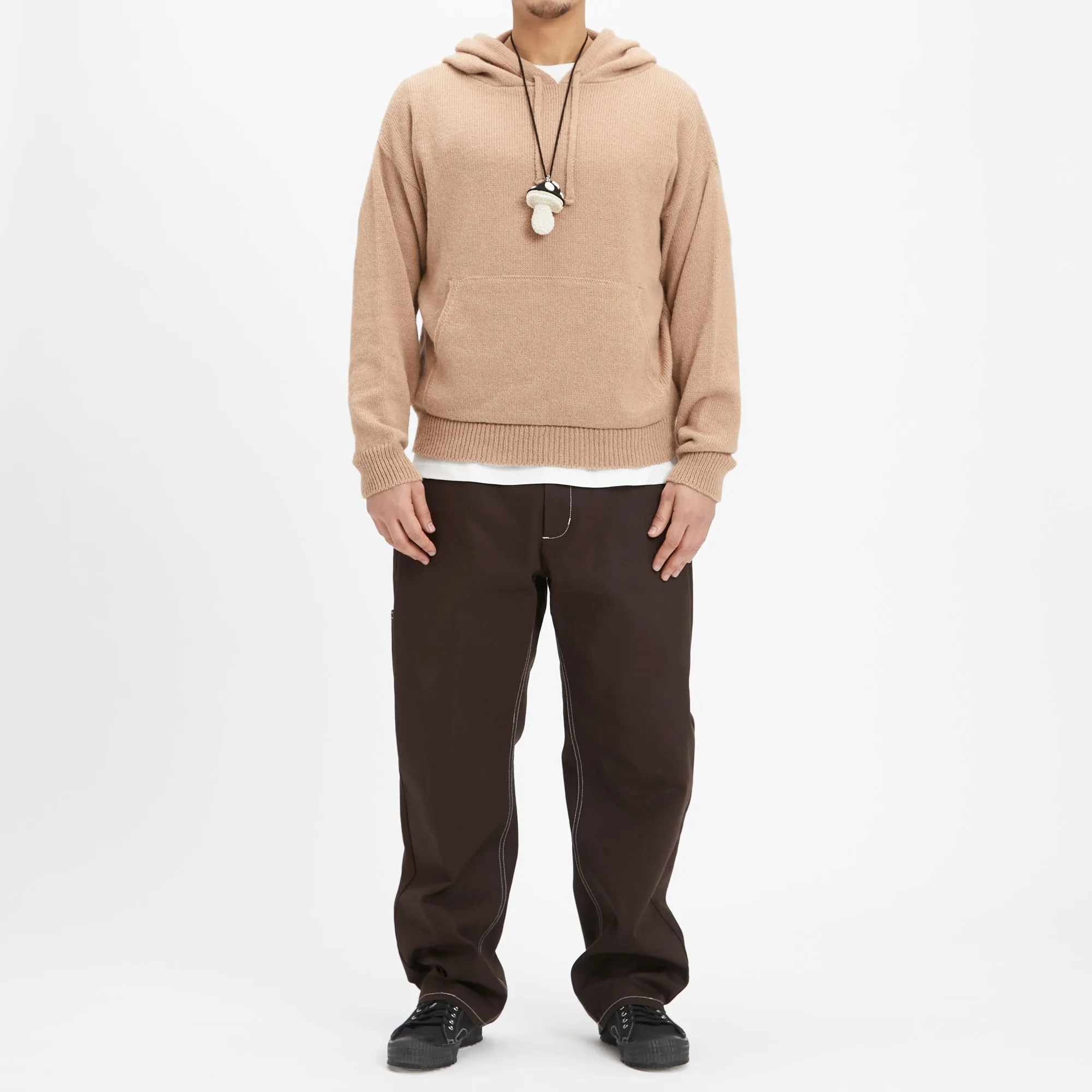 Small Mushroom Keychain/Necklace – Black Cotton sold by S.K. Manor Hill product image thumbnail 2