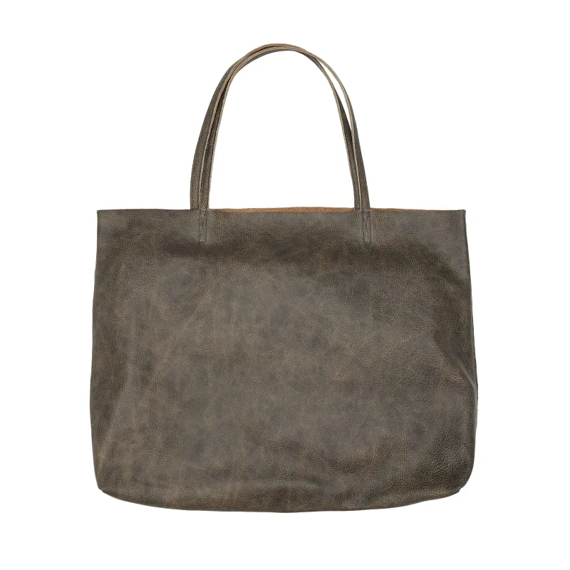 Leather Tote - Brown Distressed Leather made by S.K. Manor Hill
